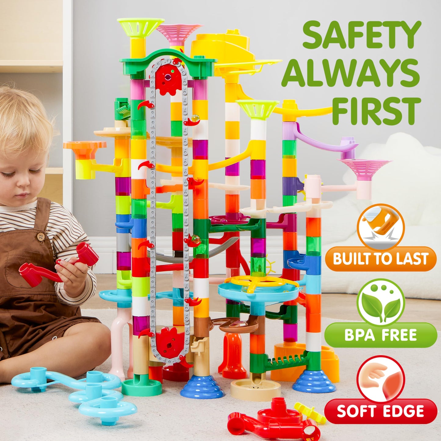 JOYIN 236Pcs Glowing Marble Run with Motorized Elevator – STEM Toy Set