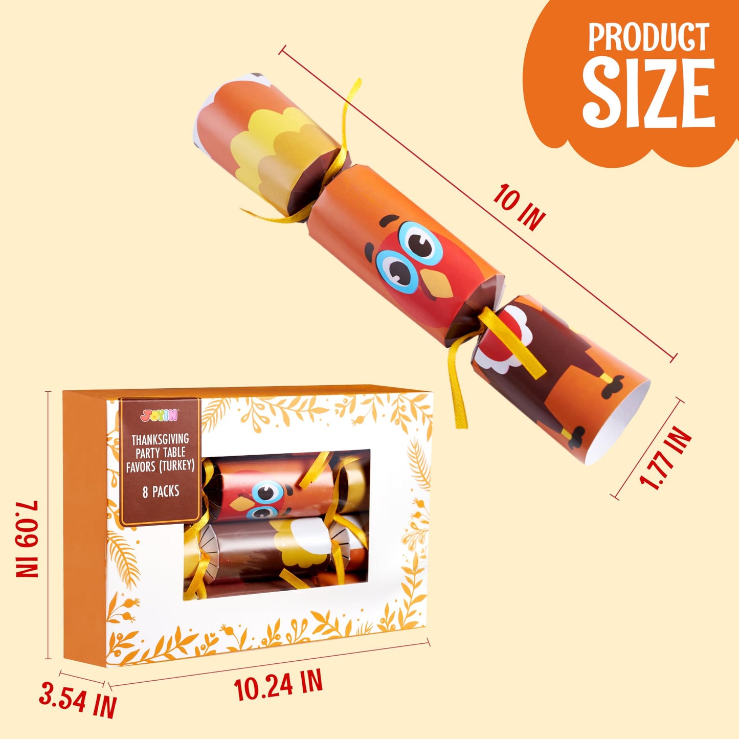 JOYIN 8-Pack Thanksgiving No-Snap Party Favors – Turkey Style Party Games & Gifts