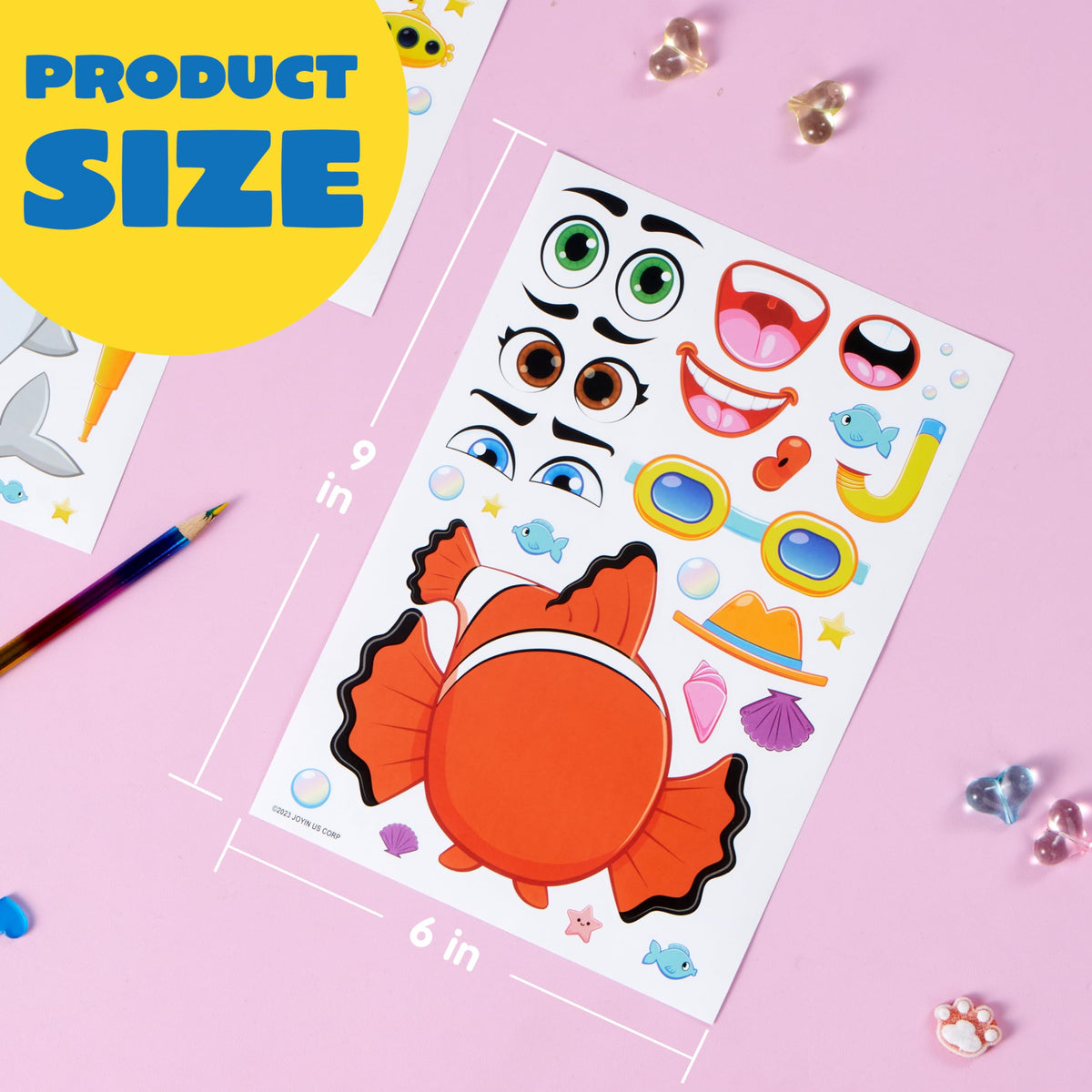 JOYIN 36 Sheets Make a Face Stickers for Kids – Unicorn, Dinosaur, Sea & Safari Animals | Party Favors & Crafts