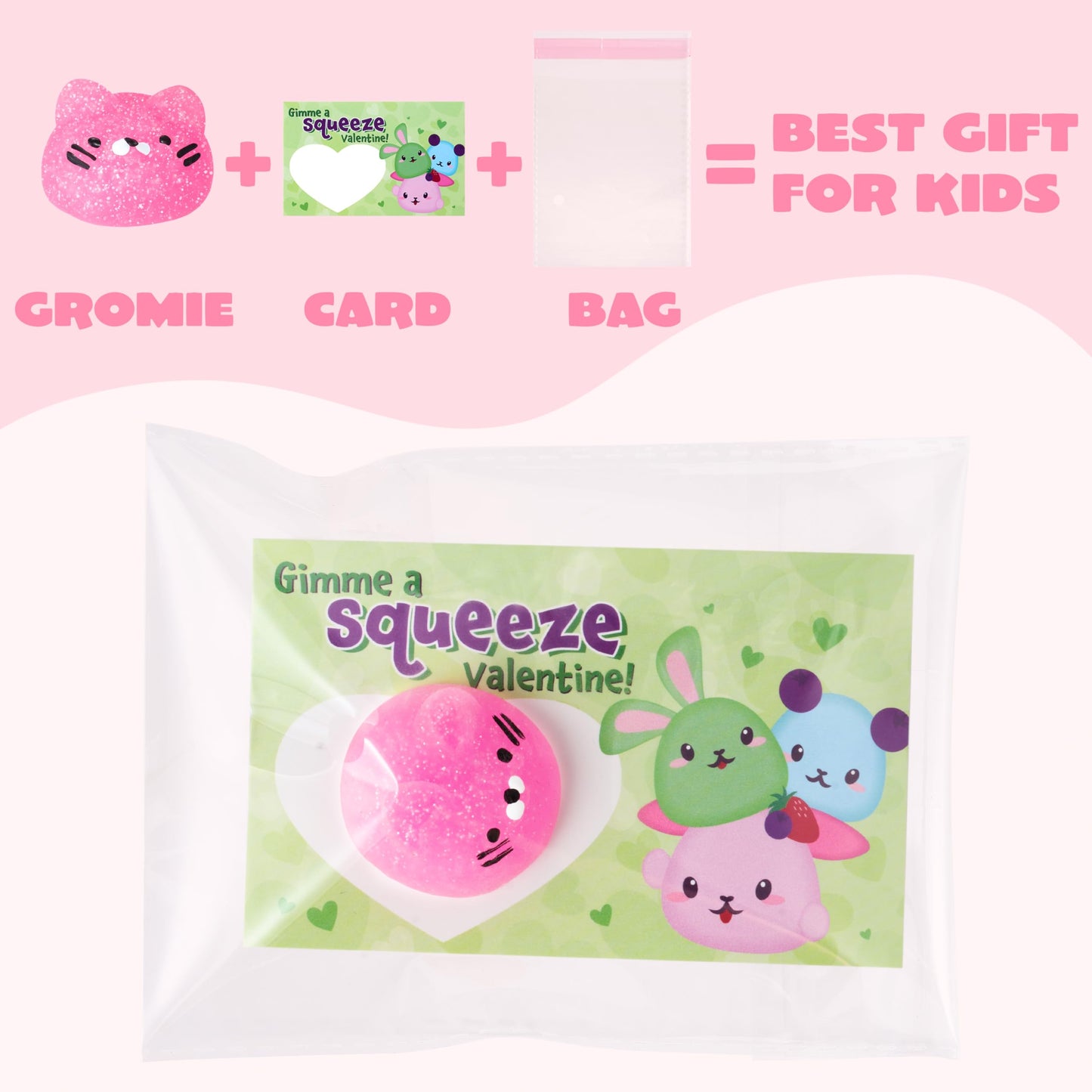 JOYIN 28-Pack Valentines Day Gifts for Kids | Cute Mochi Squishy Toys & Valentines Cards for Classrooms