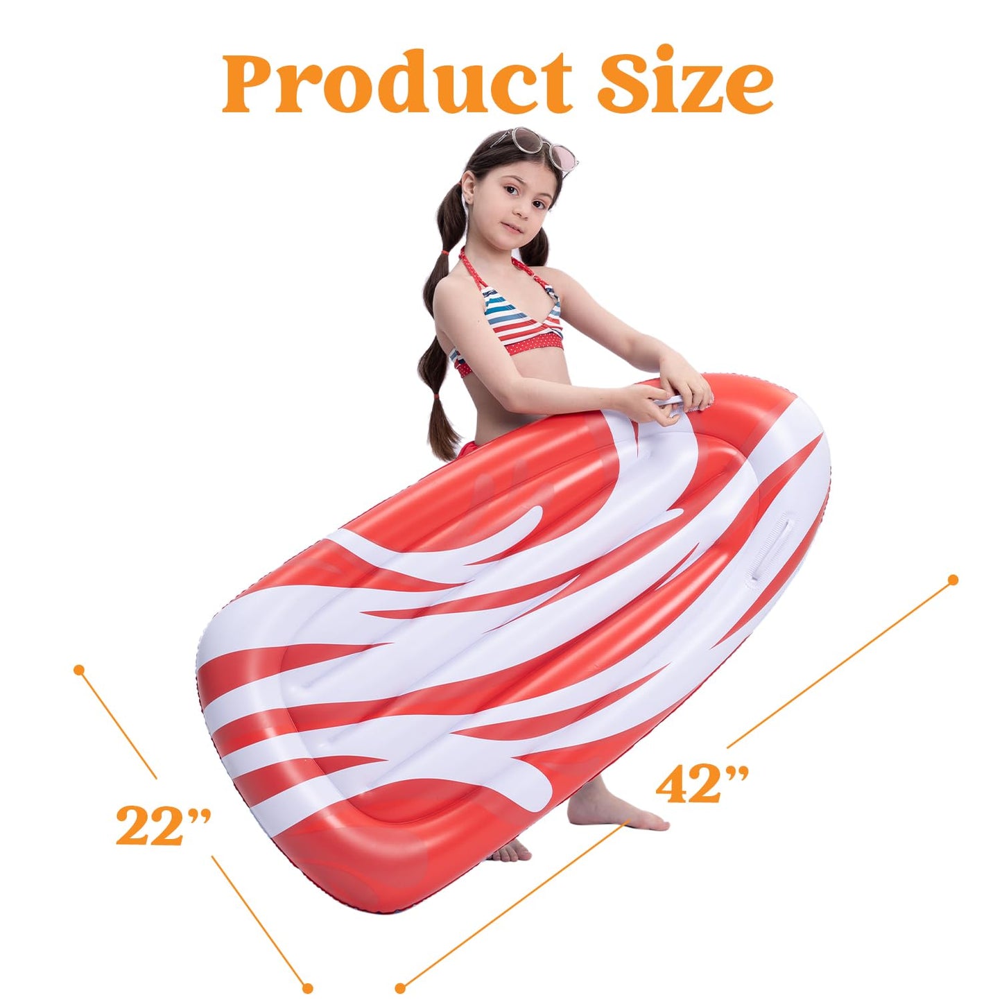 JOYIN 2 Pack Inflatable Body Boards for Pool Learning – Red & Blue Kids Floats