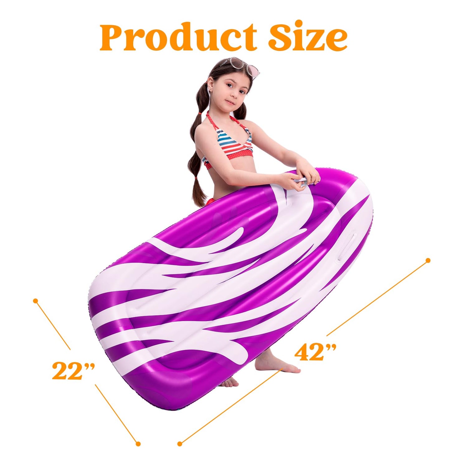 JOYIN 2-Pack Inflatable Body Boards for Pools & Water Slides - Learn to Swim (Blue & Purple)