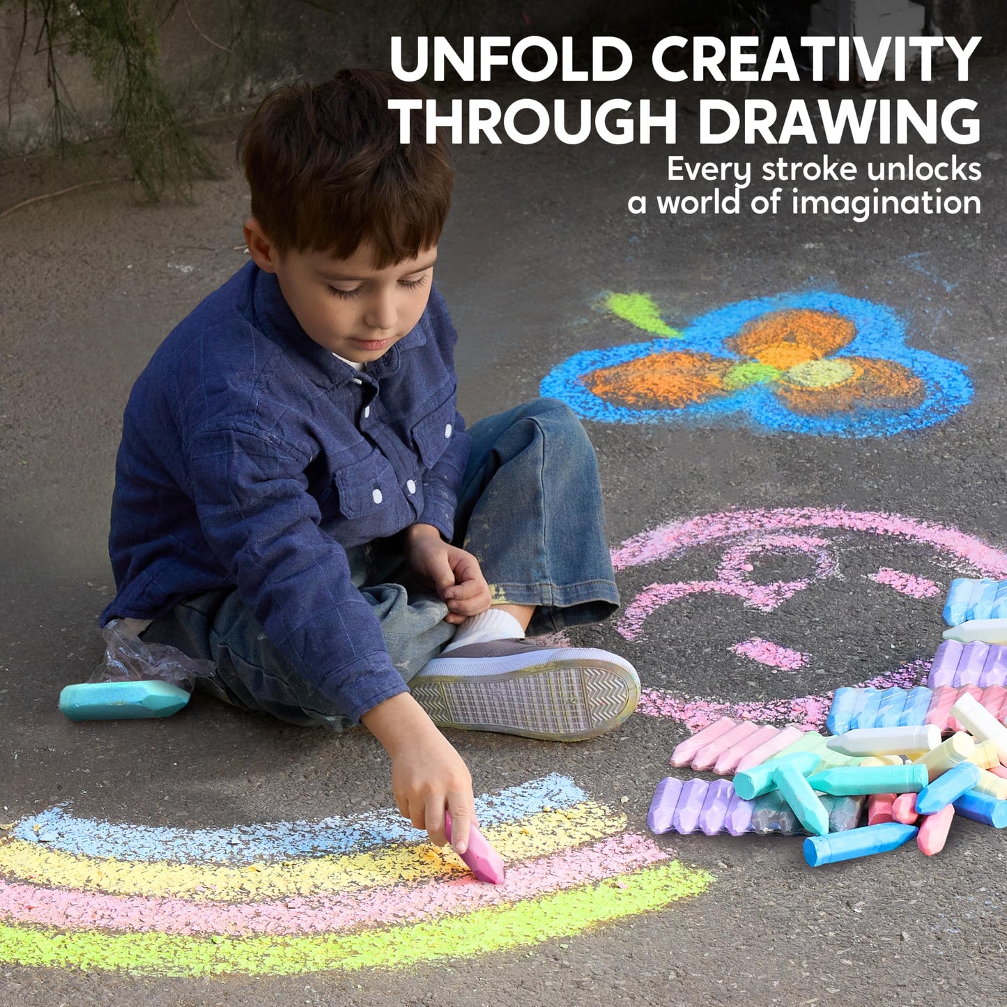 JOYIN 144 Pcs Cone Shaped Washable Chalk Set — 12 Colors, Non-Toxic, Outdoor Art for Kids