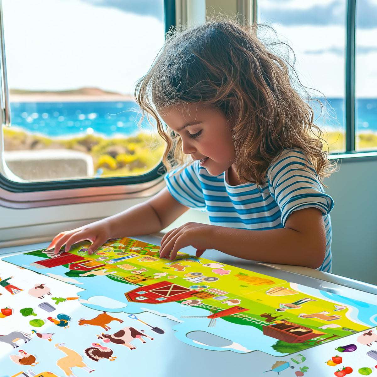 JOYIN Farm Animals Reusable Sticker Book for Toddlers – 43 3D Stickers, Travel Activity