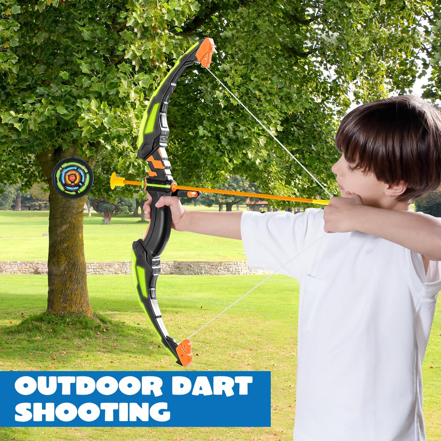 JOYIN Kids Bow and Arrow Set with LED Lights – Safe Outdoor Archery Toy for Ages 6-12