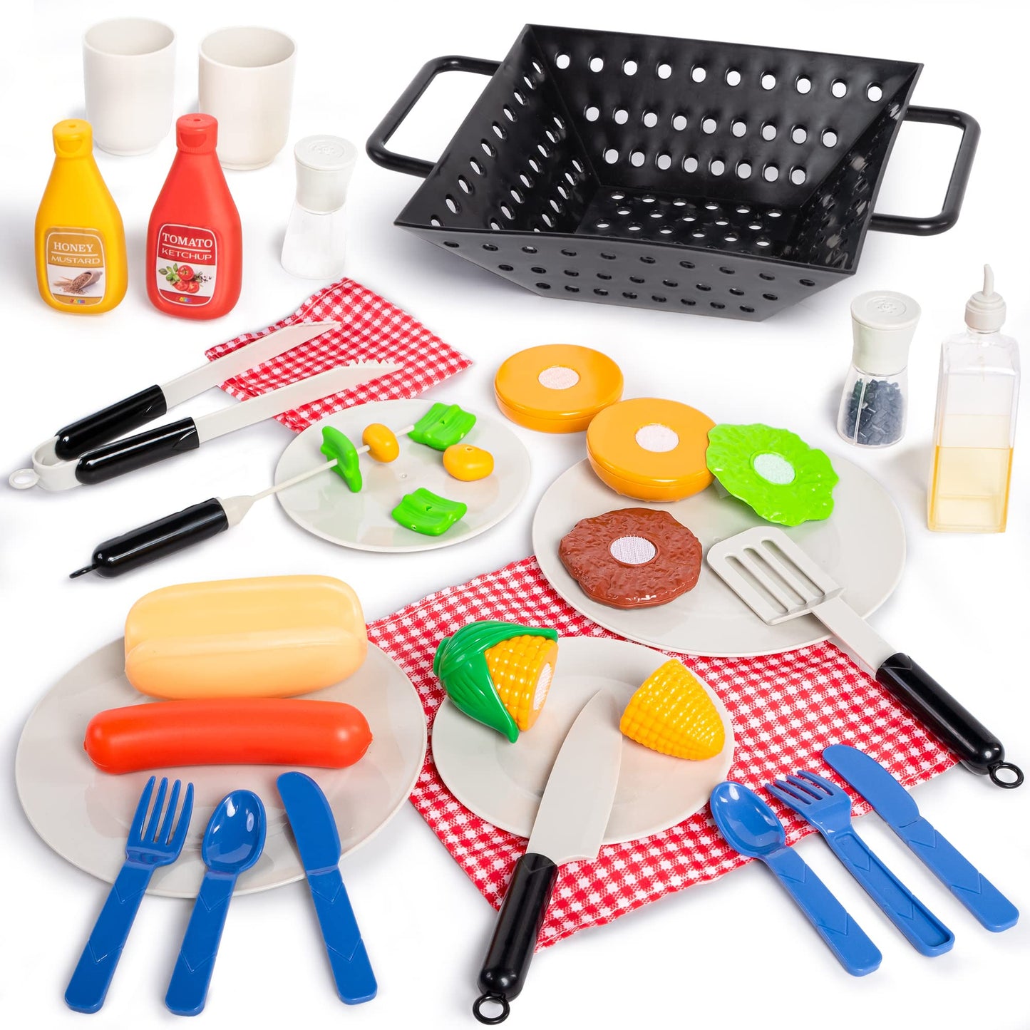JOYIN Kitchen Toy Set & BBQ Grill — Interactive Cooking Play for Kids (Light & Sound)