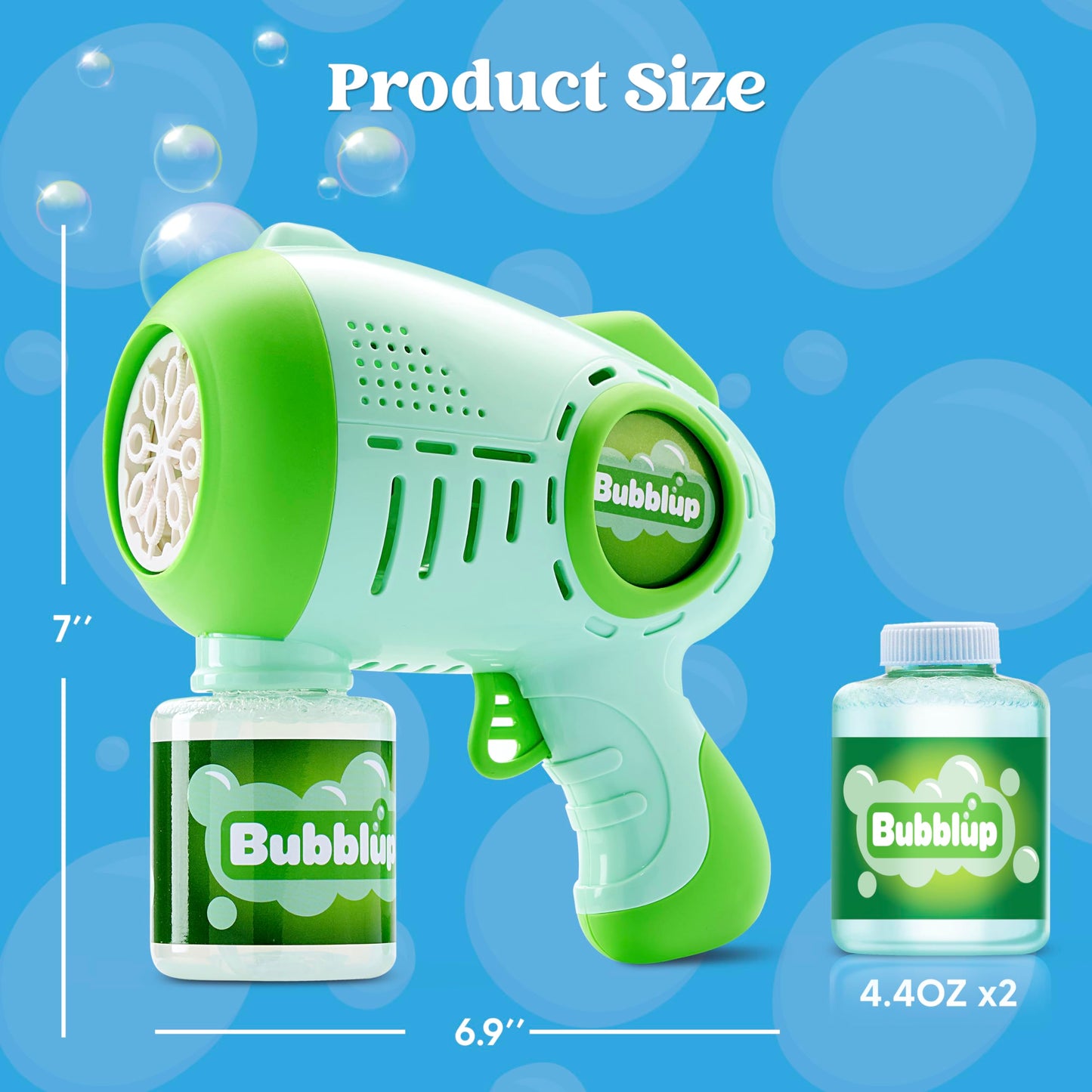 JOYIN 2 Kids Bubble Guns Set with 4 Bottles – LED Bubble Machine, 8-Hole Guns, 10,000+ Bubbles/Min
