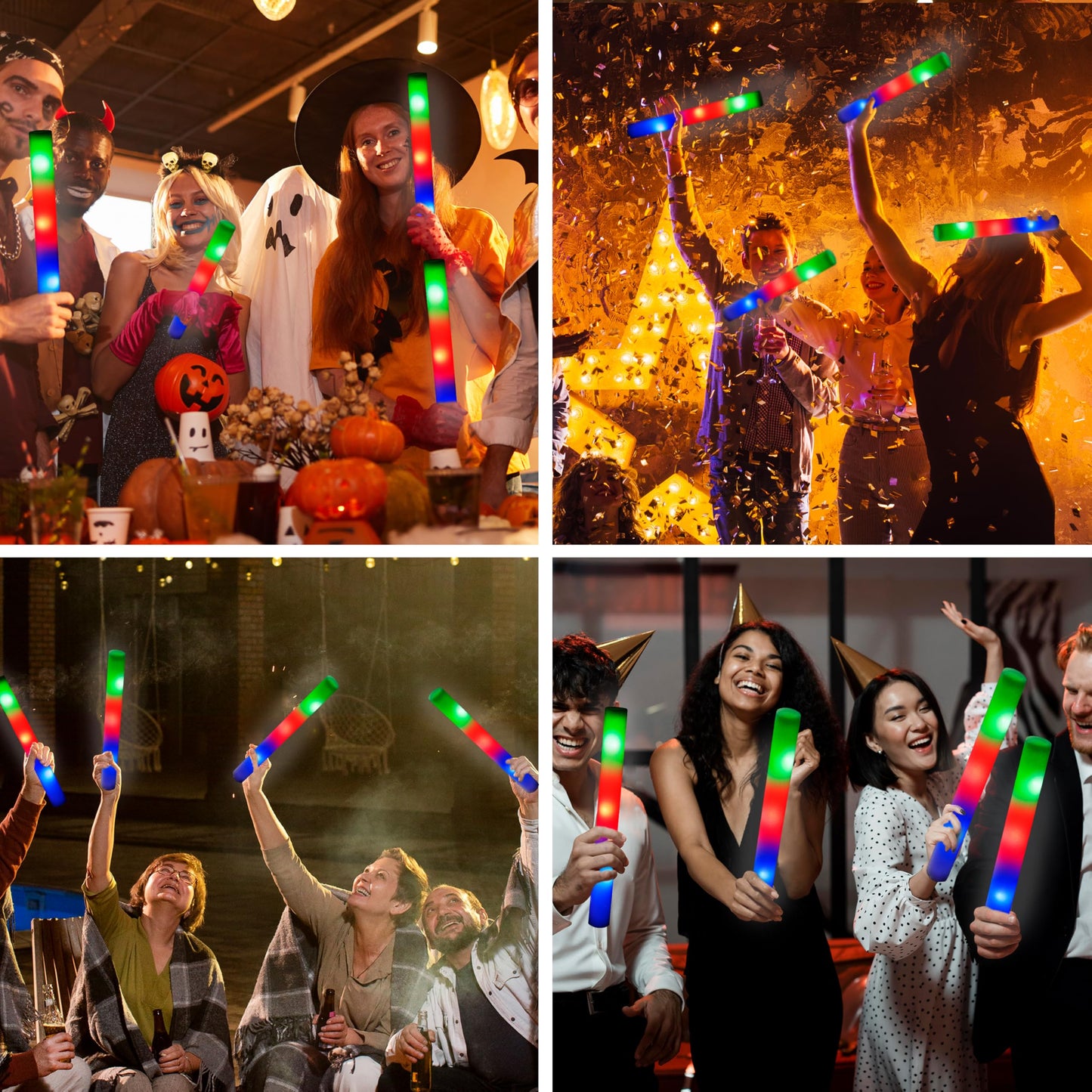 JOYIN 42 PCS LED Light Up Foam Sticks – 3 Modes for Party Favors