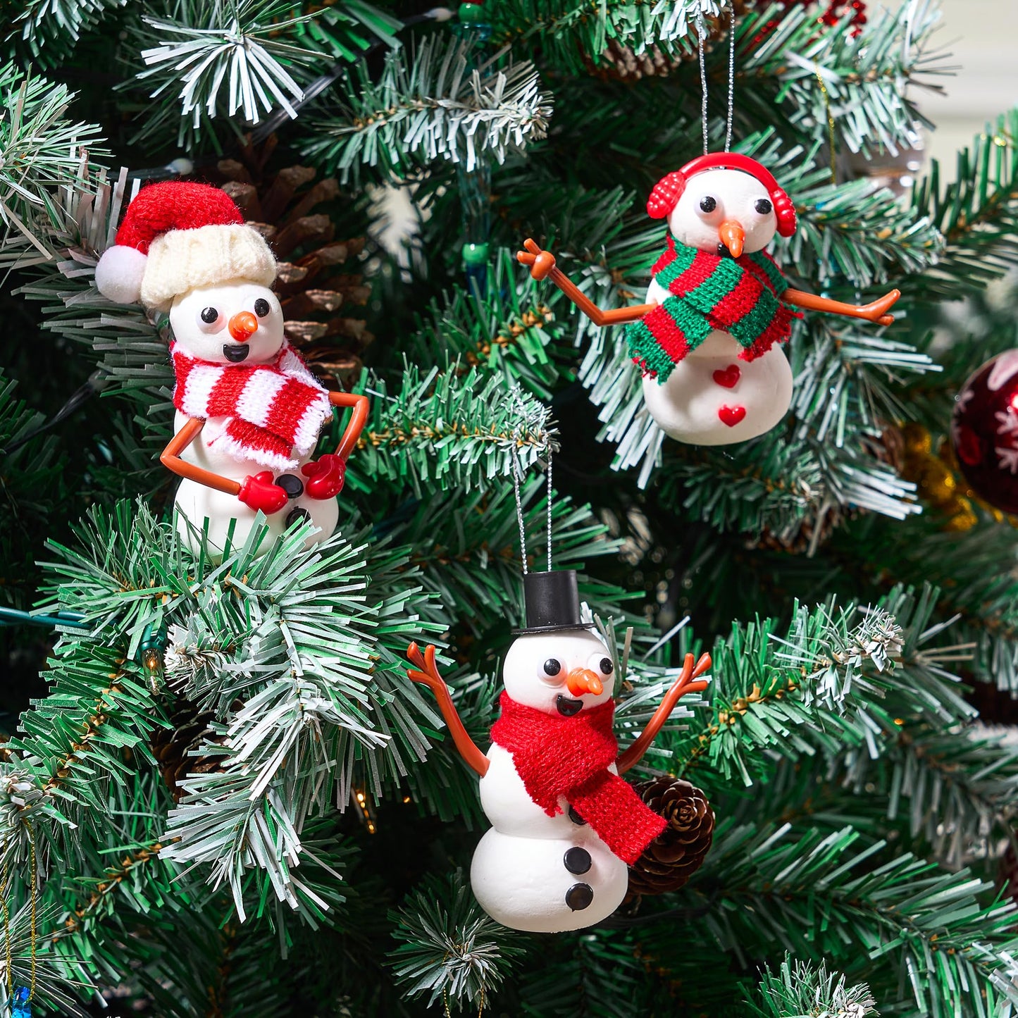 JOYIN Christmas Build a Snowman Craft Kit – 3 Pack DIY Snowman Set