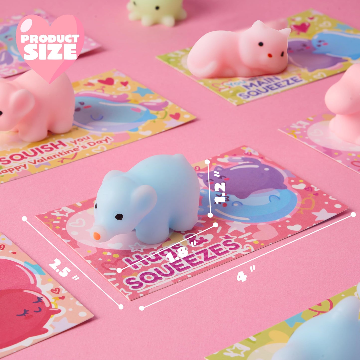 JOYIN 28-Pack Valentines Day Gifts for Kids – Kawaii Mochi Squishy Toys & Card Set