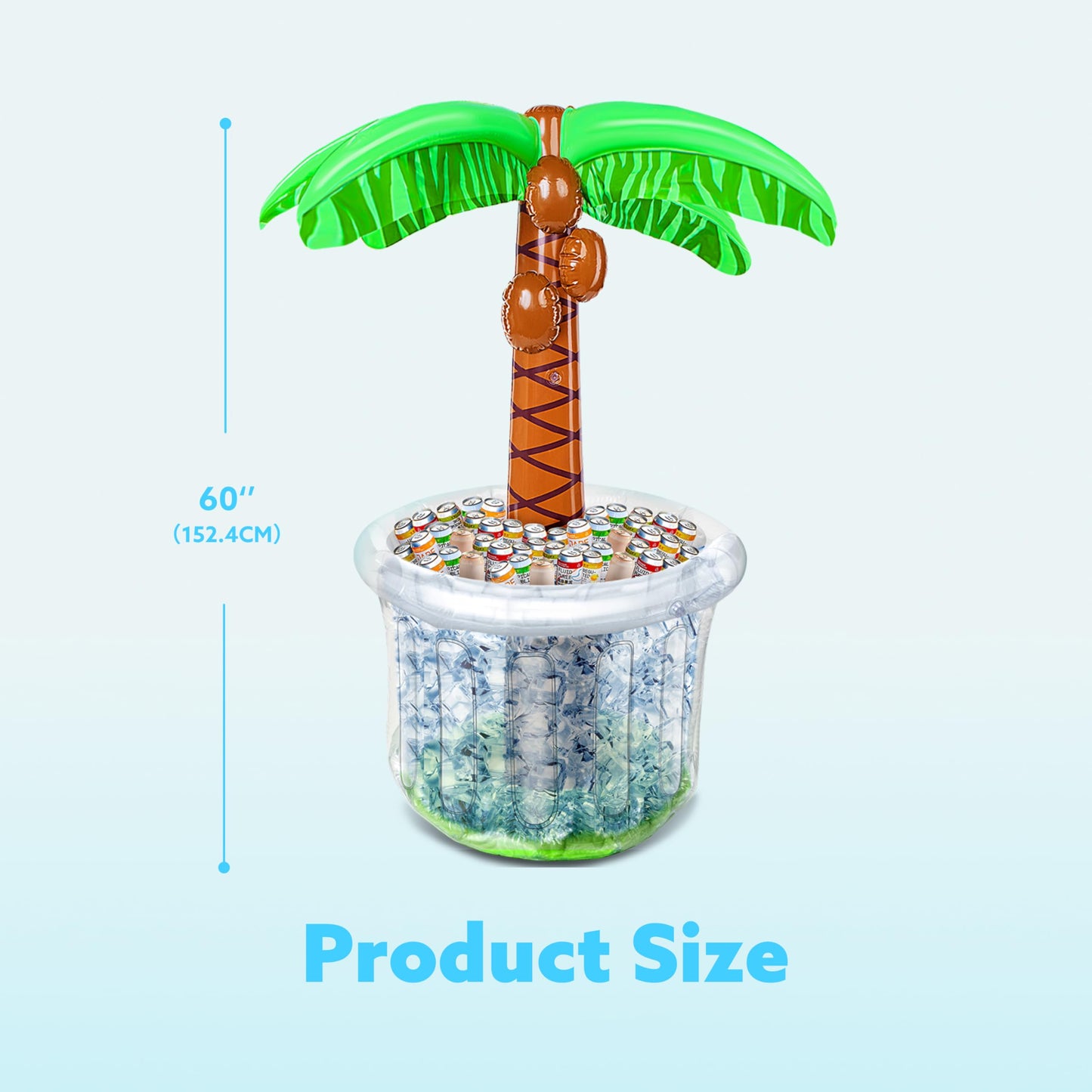 JOYIN 60in Inflatable Palm Tree Cooler – Beach Theme Decor, Pool Party Supplies, Luau