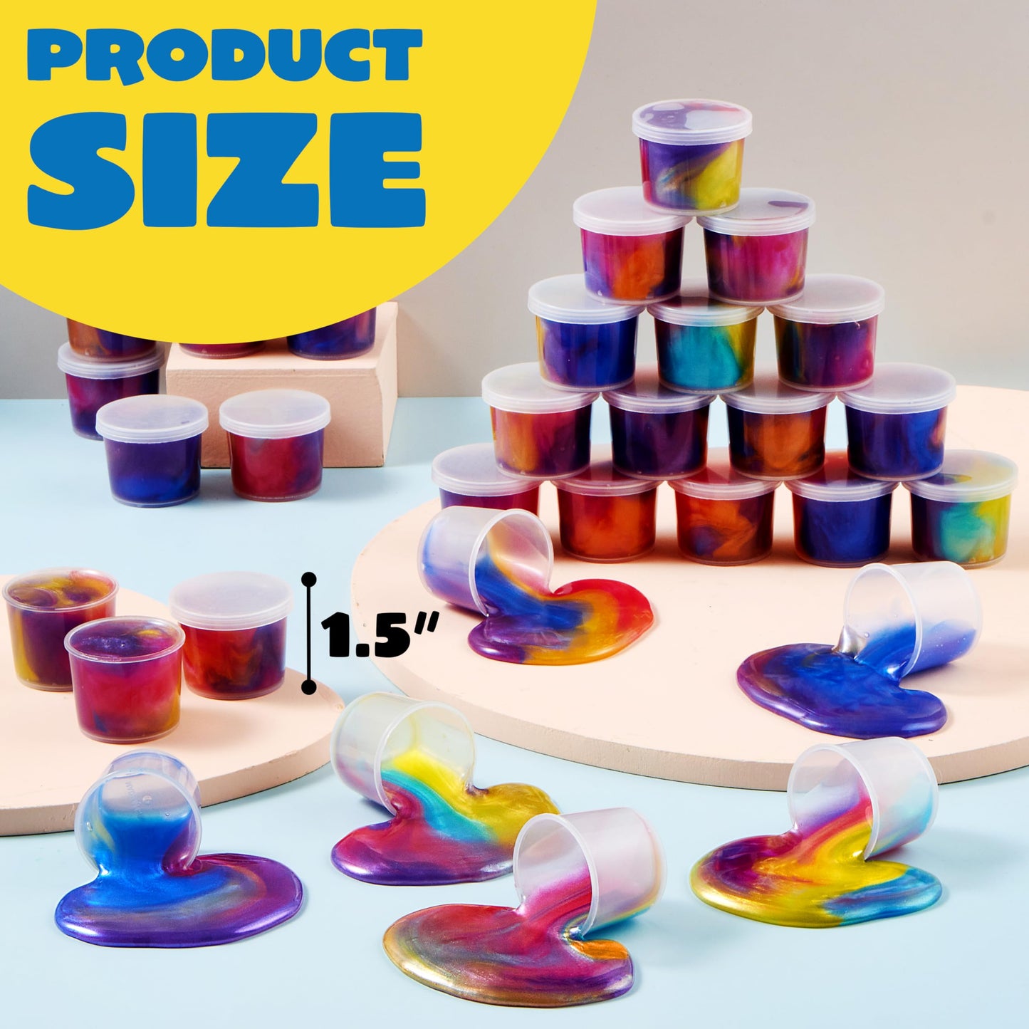 JOYIN Galaxy Slime Cup Party Favors – 36 Pack, Stretchy, Non-Sticky & Mess-Free