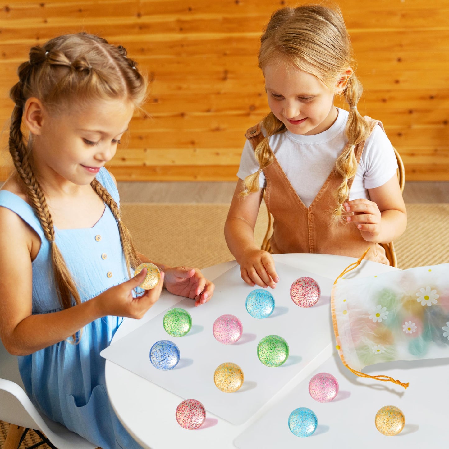 JOYIN 24 Pcs Glitter Bouncy Balls – 6 Styles, 32mm | Party Favors & Goodie Bags