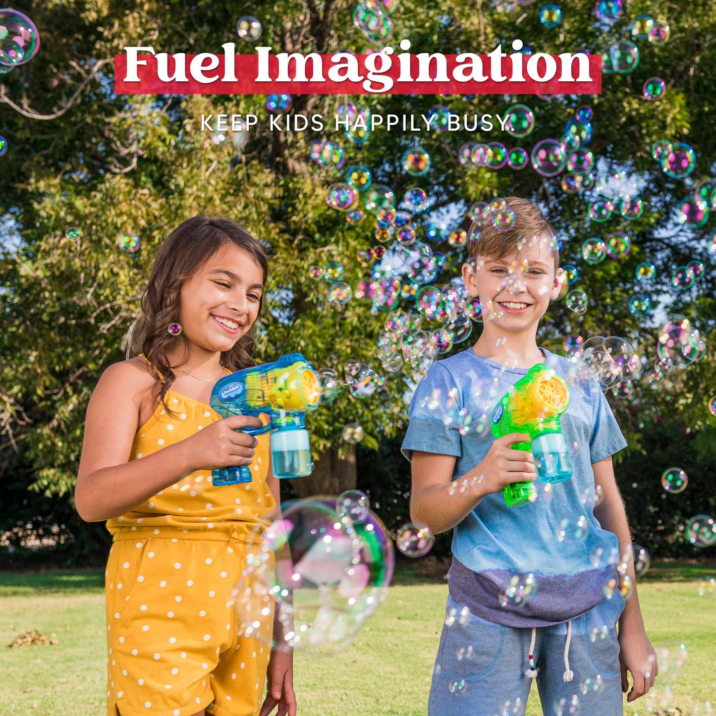 JOYIN 2 Bubble Guns Blaster Kit – Dual Bubble Makers for Parties & Play