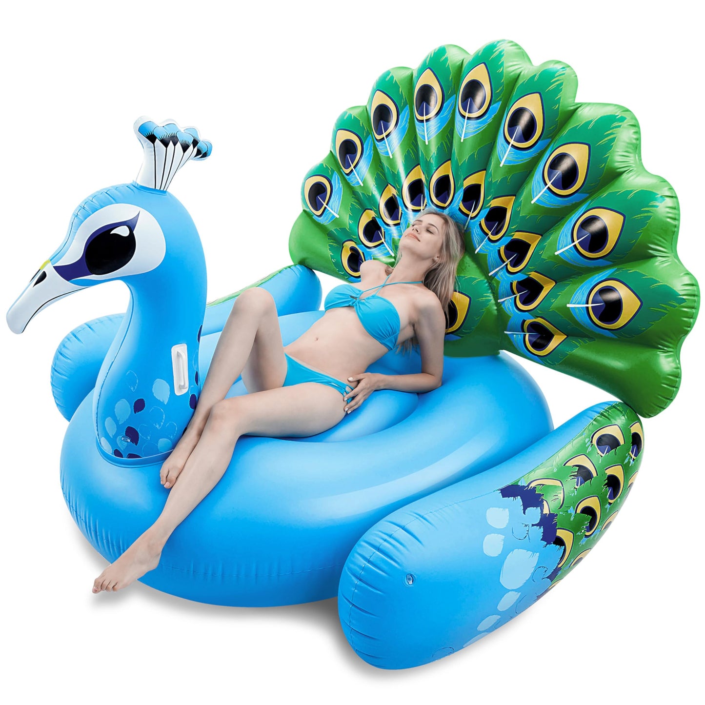 JOYIN Inflatable Peacock Pool Float — Giant Blue Peacock for Adults