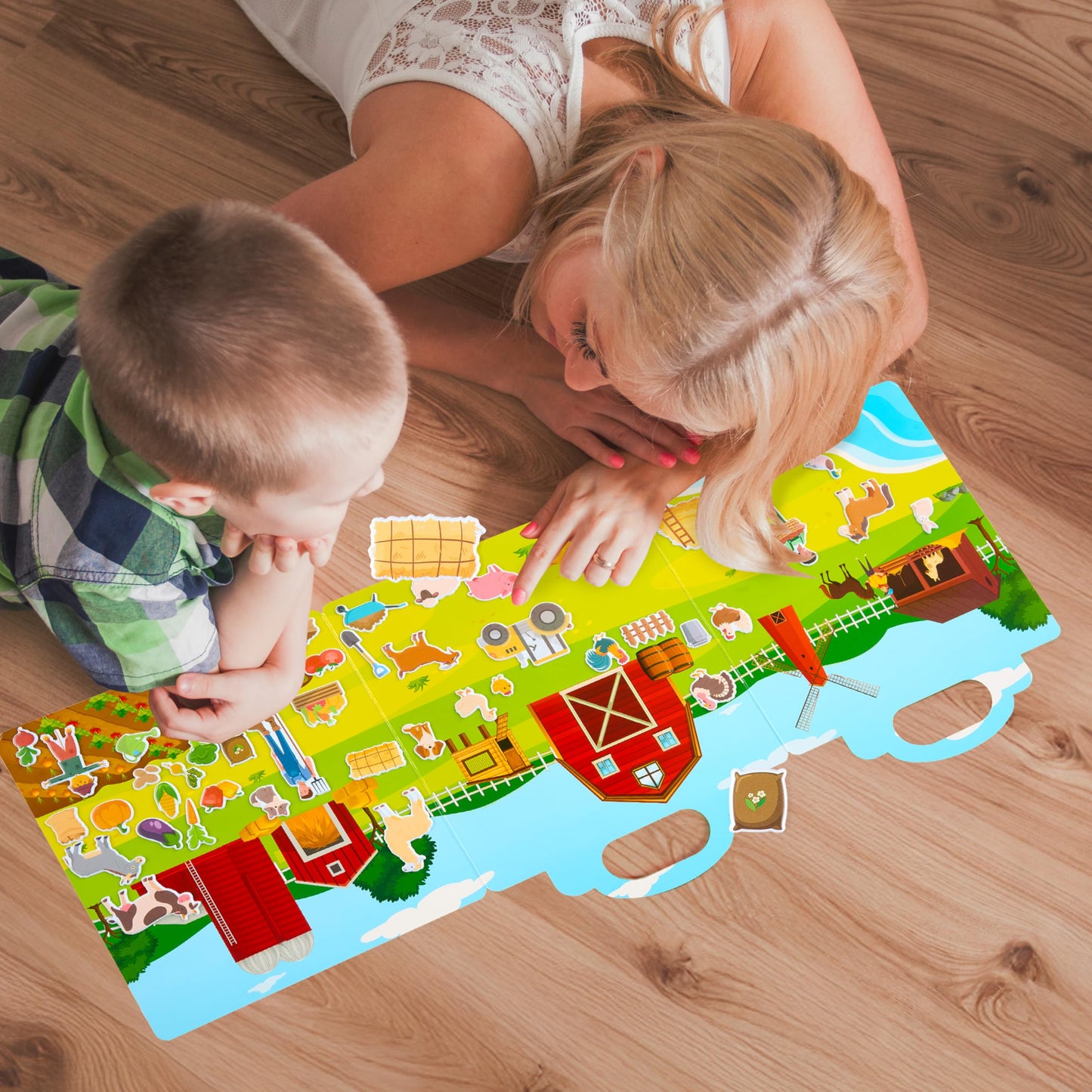 JOYIN Farm Animals Reusable Sticker Book for Toddlers – 43 3D Stickers, Travel Activity