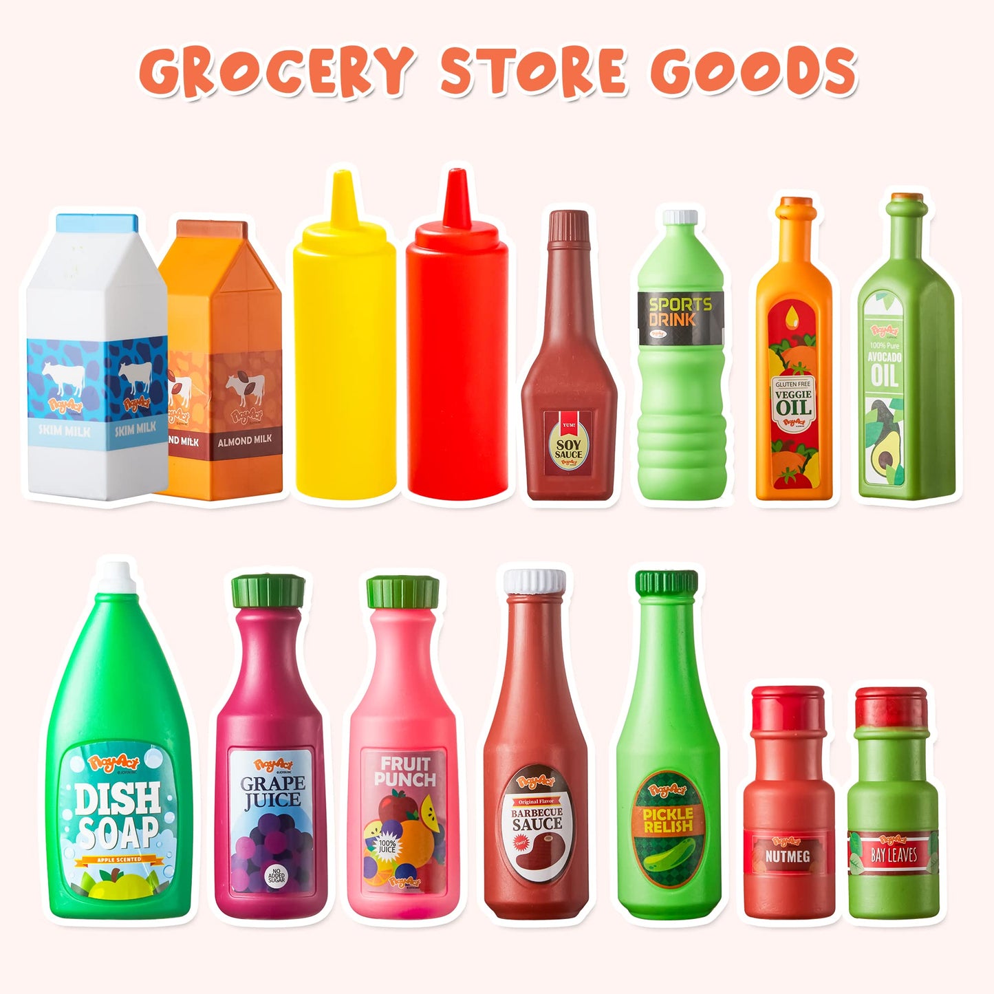 JOYIN 30Pcs Play Food Cans | Pretend Kitchen Toys for Kids