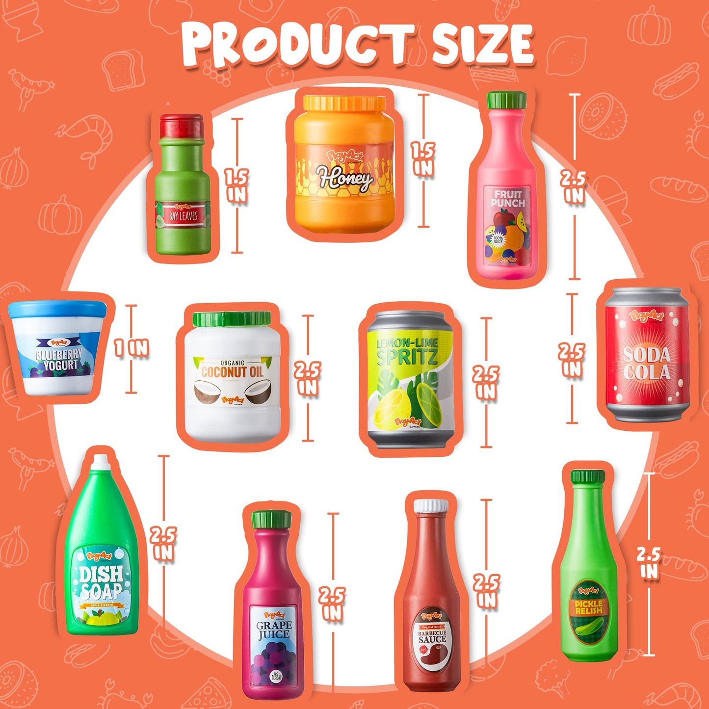 JOYIN 30Pcs Play Food Cans | Pretend Kitchen Toys for Kids