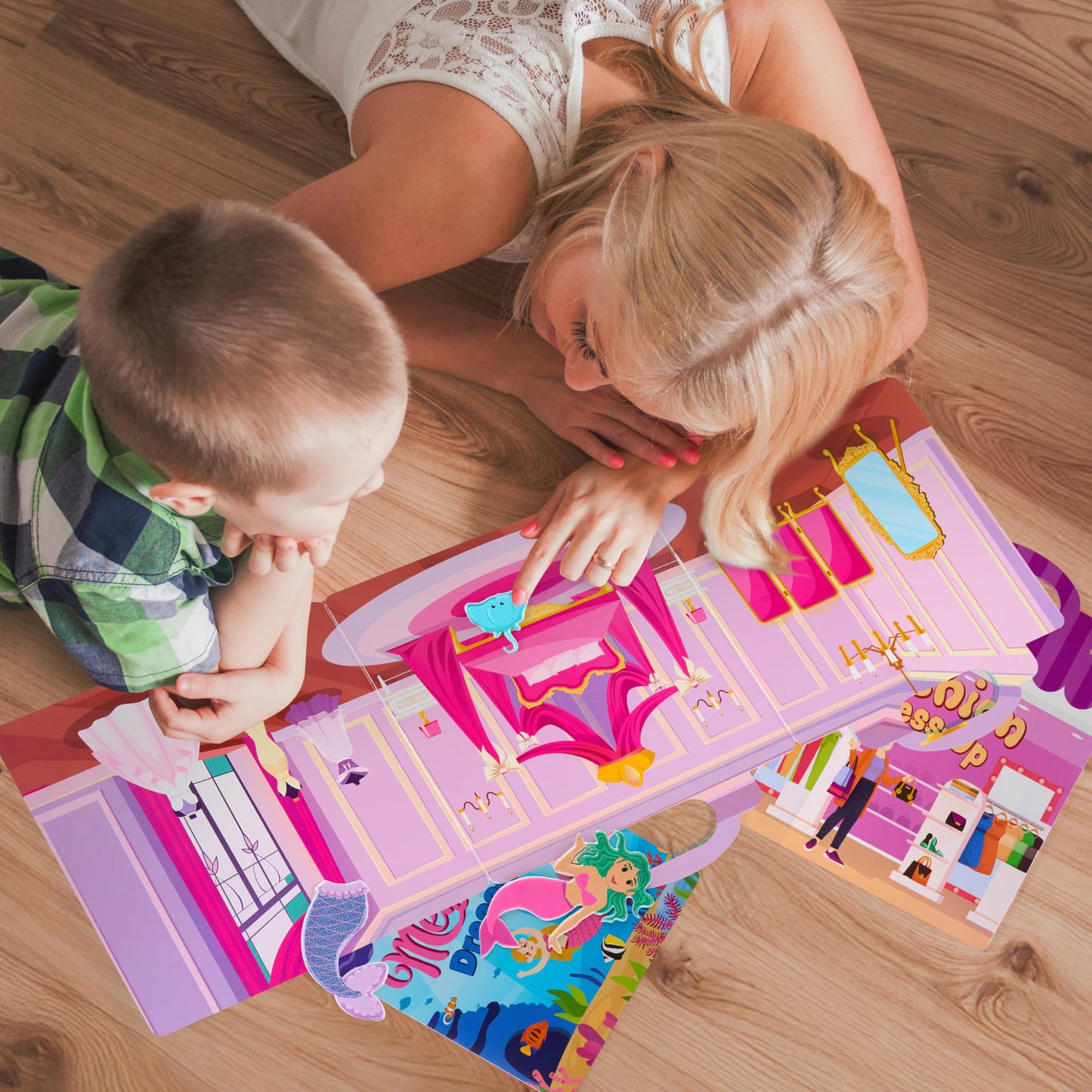 JOYIN Princess Dress-Up Reusable Sticker Book for Toddlers | 3D Sticker Book & Travel Activity