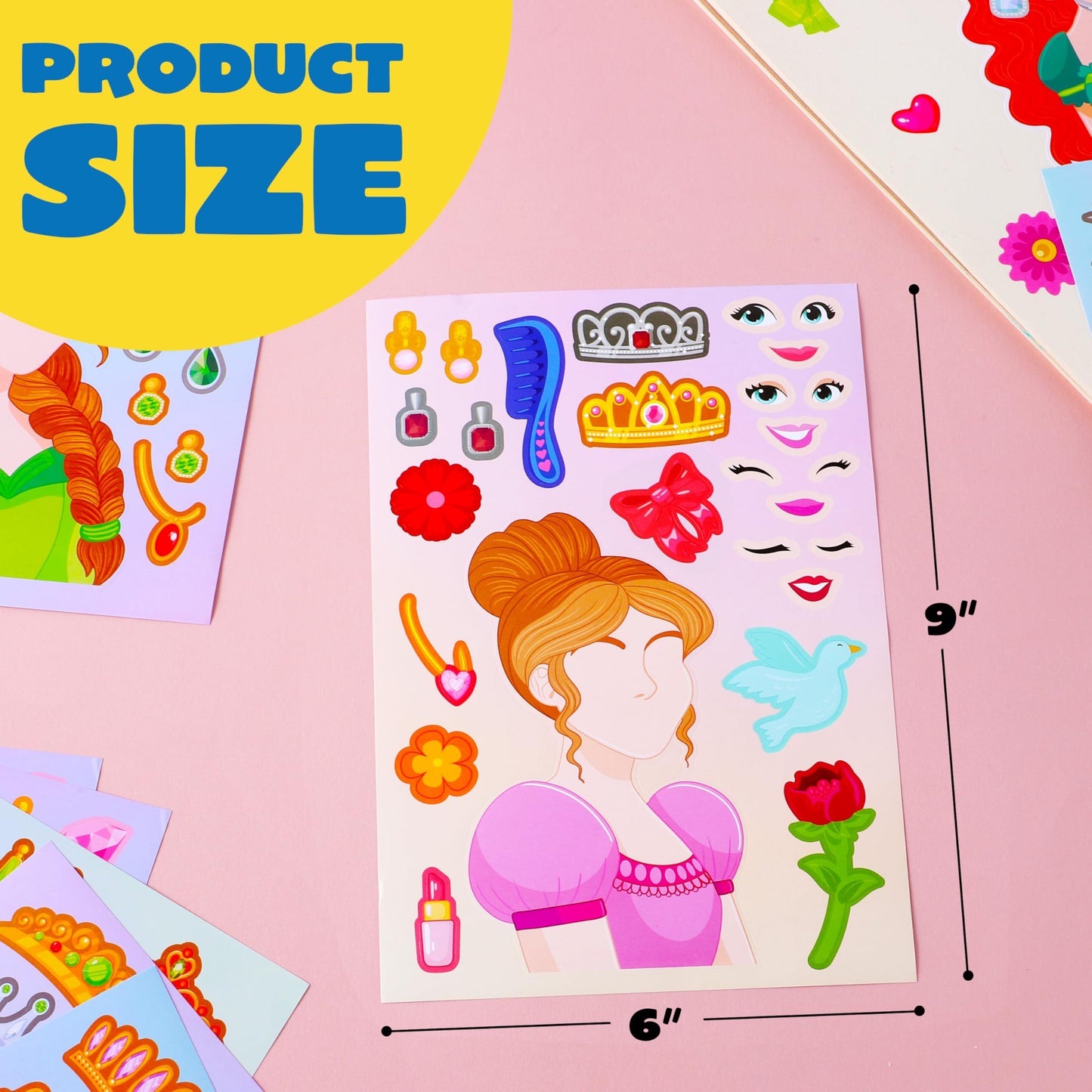 JOYIN Make-a-Face Stickers – 24 Sheets for Princess Parties & Kids Crafts