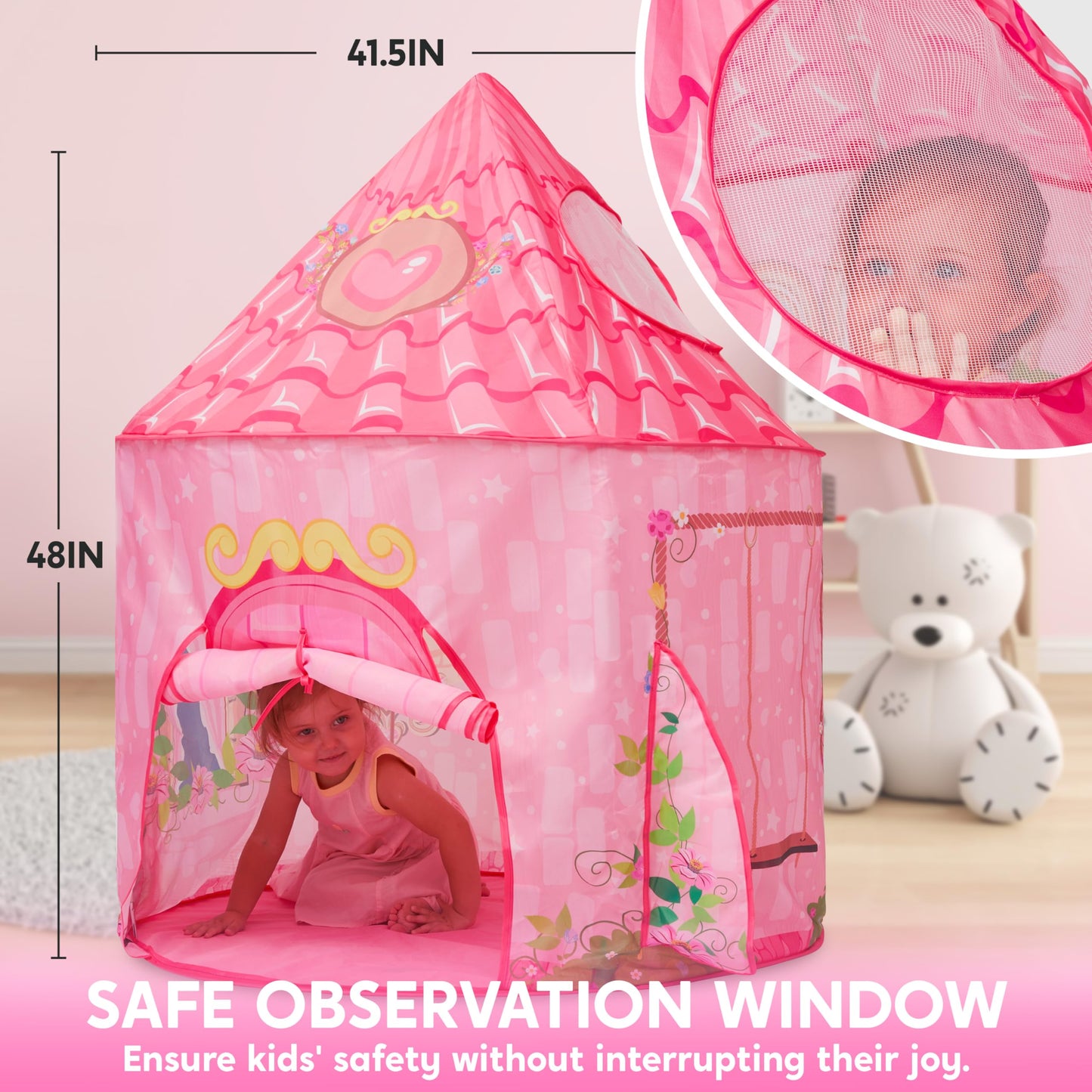 JOYIN Princess Tent Castle Playhouse for Kids | Pop-Up Indoor & Outdoor Play Tent