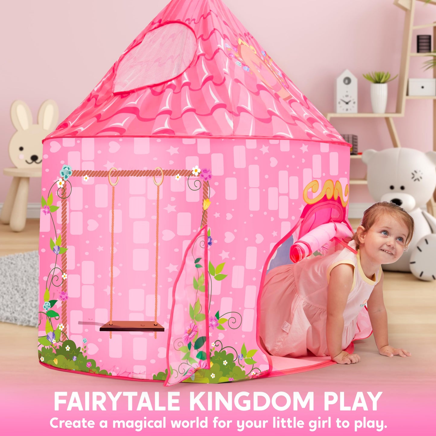 JOYIN Princess Tent Castle Playhouse for Kids | Pop-Up Indoor & Outdoor Play Tent