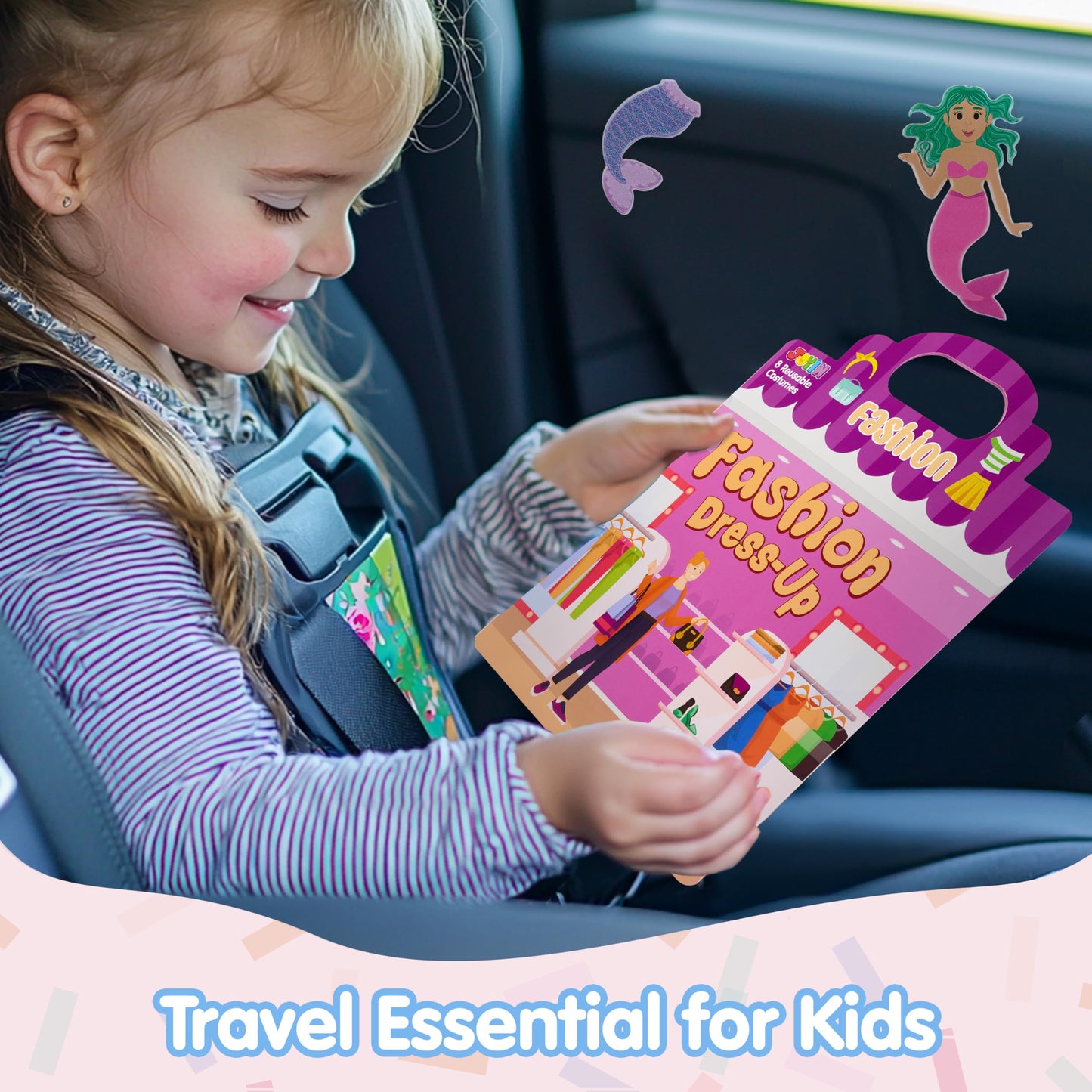 JOYIN 3 Sets Dress-Up Reusable Sticker Book for Toddlers | 3D Stickers | Travel Activity Toys