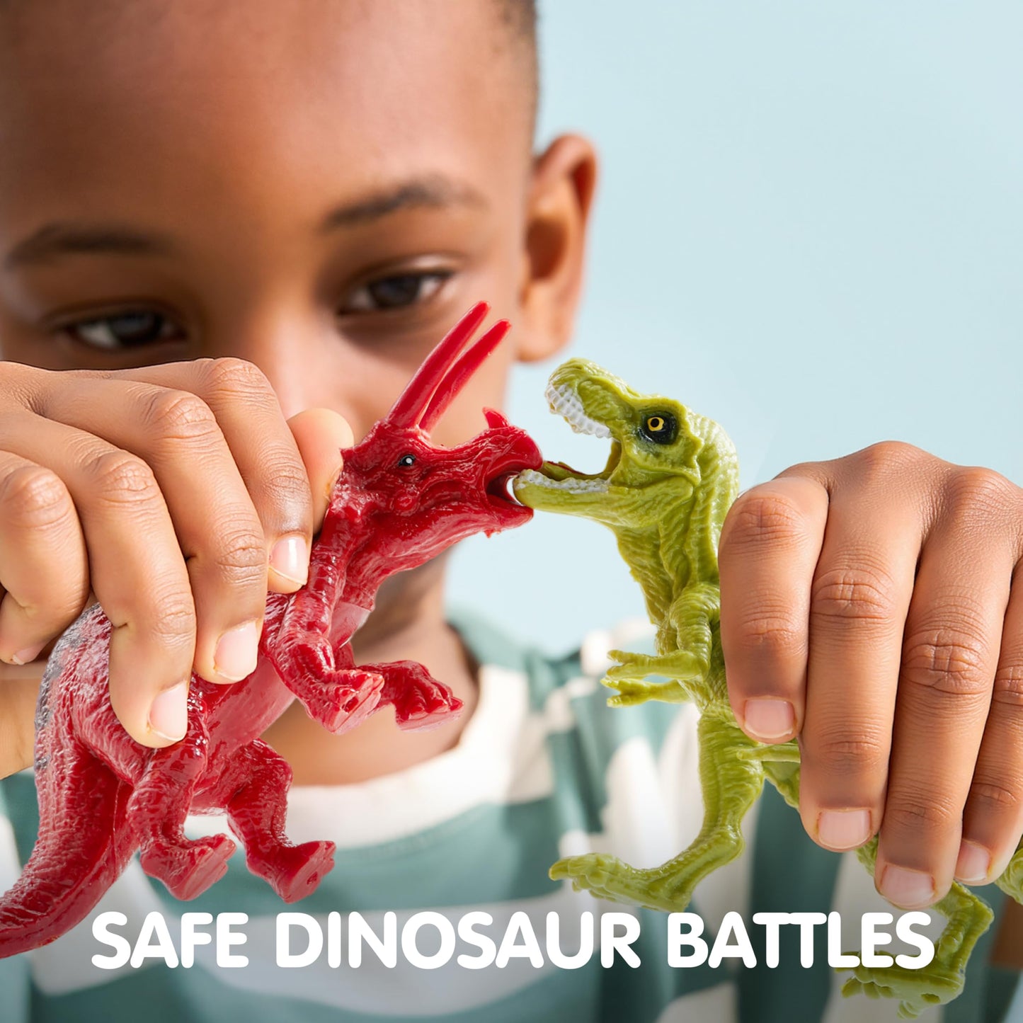 JOYIN 19-Piece Dinosaur Toys with Play Mat & Storage Cage for Toddlers