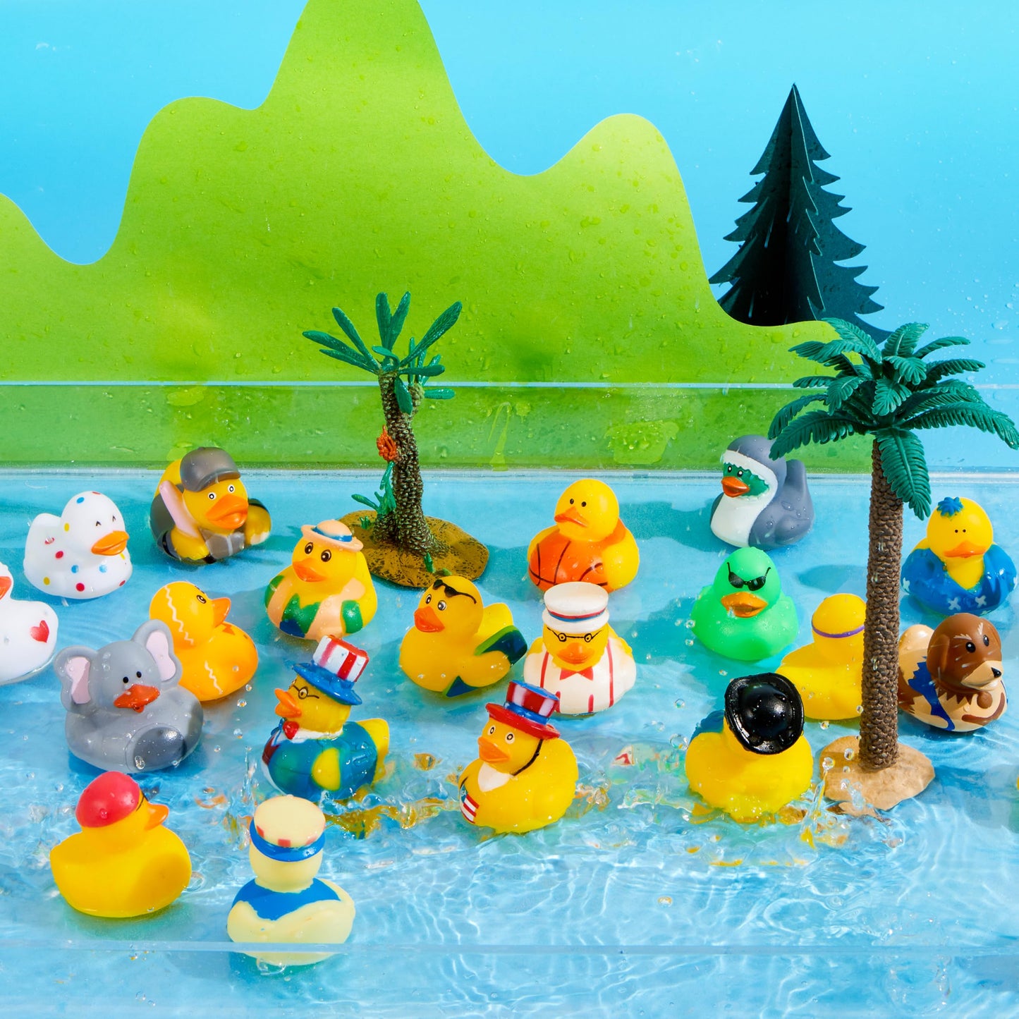 JOYIN 30 Pcs Rubber Ducks Bulk with Mesh Bag – Mini Bath Toys & Party Favors