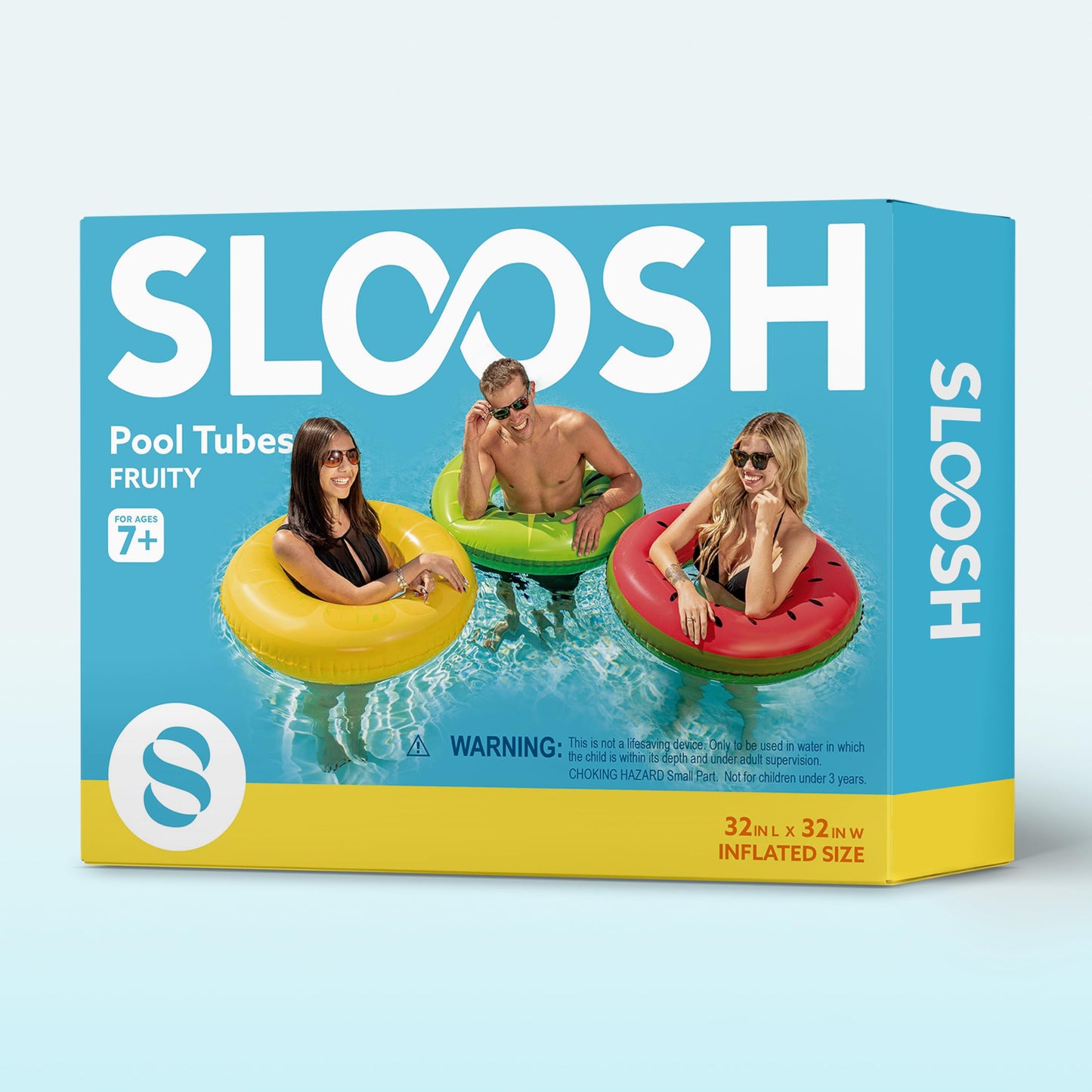 JOYIN Inflatable Swim Tube Raft (3 Pack) – Watermelon, Kiwi & Lemon Rings for Pool Parties