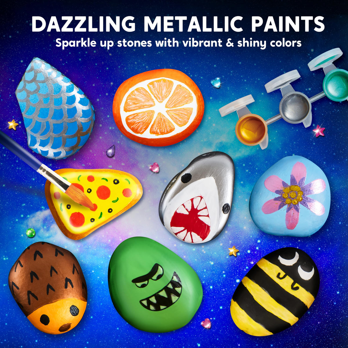 JOYIN Rock Painting Kit - Glow in the Dark Rock Art Set for Kids 6-12