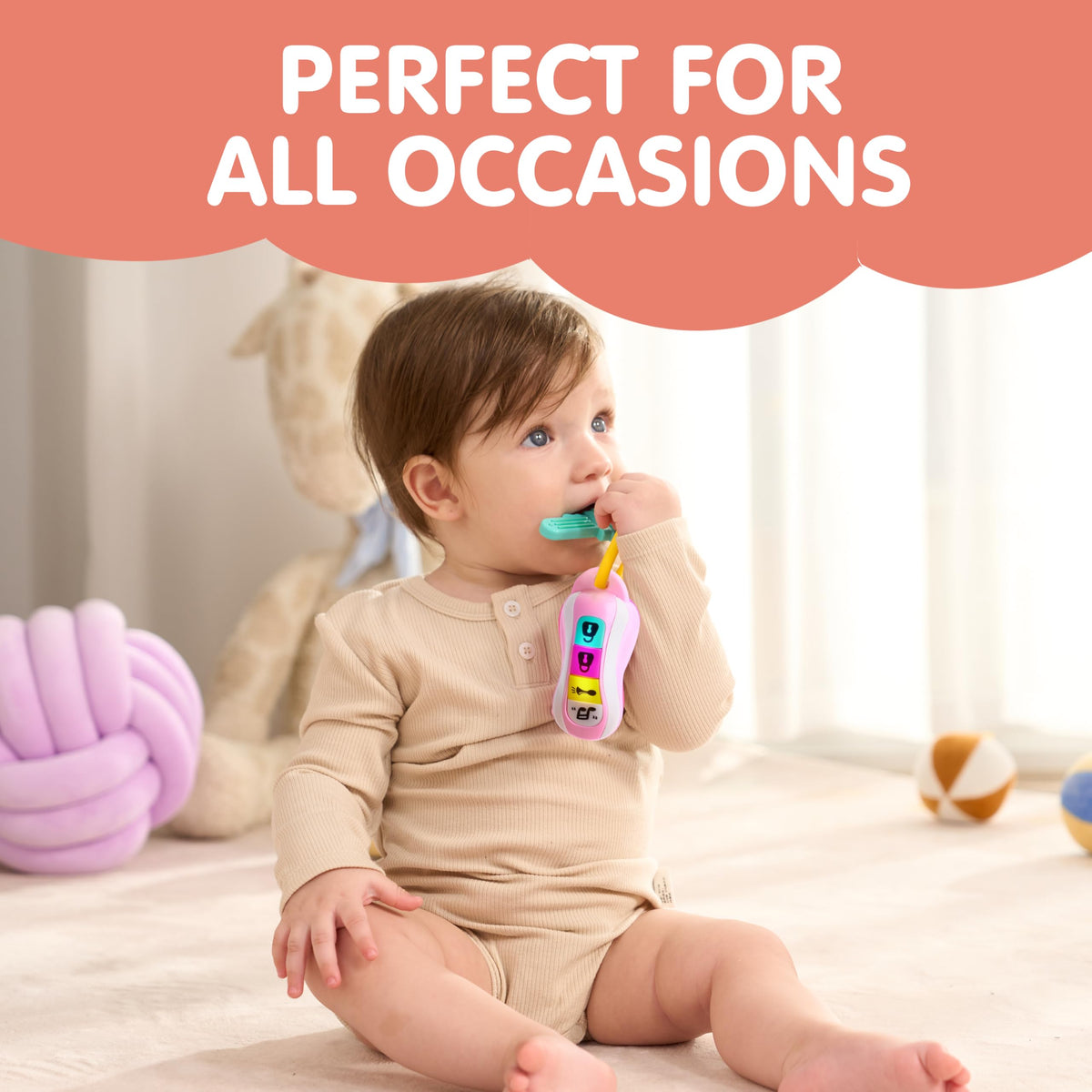 JOYIN Baby Car Keys Teether – Sensory Music & Lights Toy for Toddlers 10+ Months