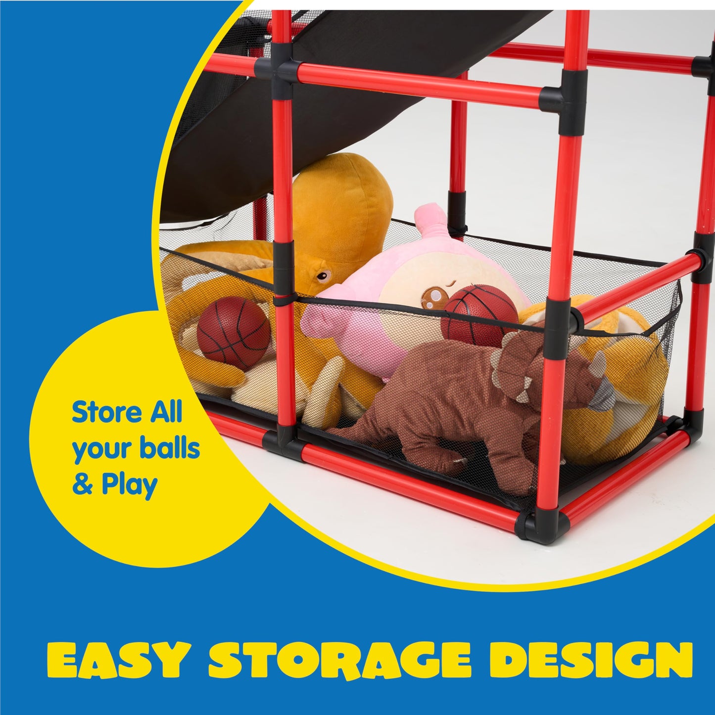 JOYIN Red Arcade Basketball Game Set - Indoor Hoop for Kids 3-12