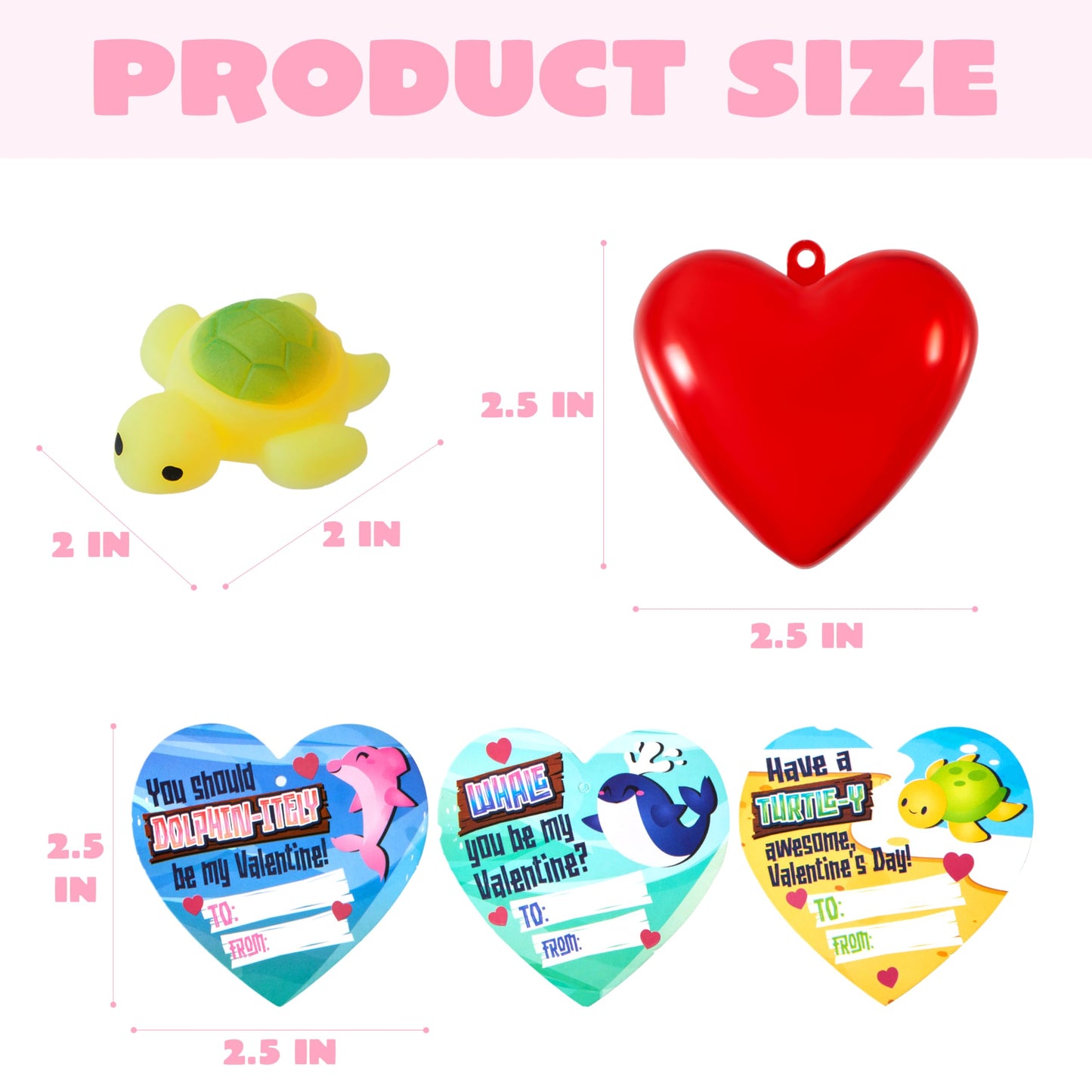 JOYIN 28-Pack Valentines Day Gifts for Kids | Sea Animals Mochi Squishy Toys & Heart Cards
