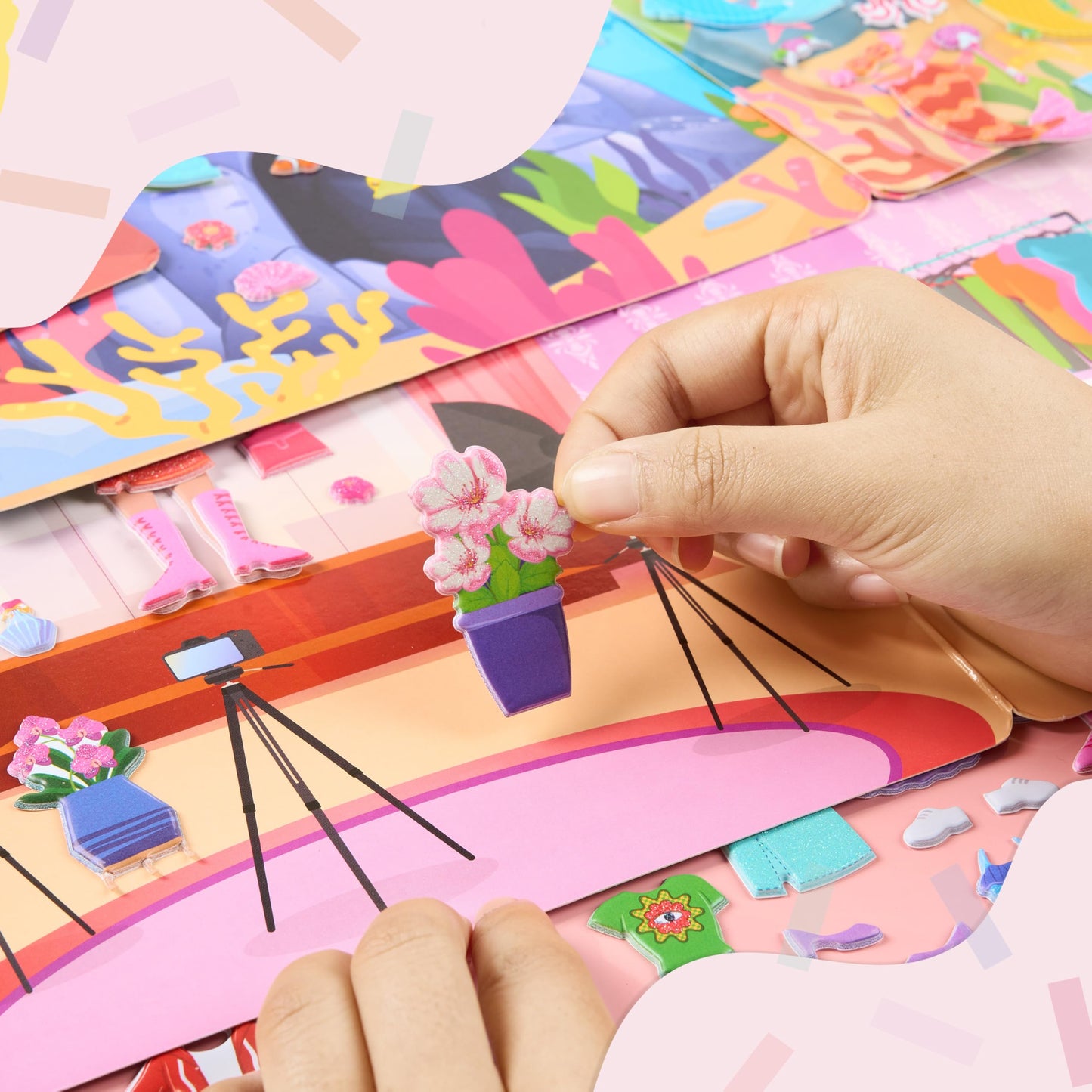 JOYIN 3 Sets Dress-Up Reusable Sticker Book for Toddlers | 3D Stickers | Travel Activity Toys