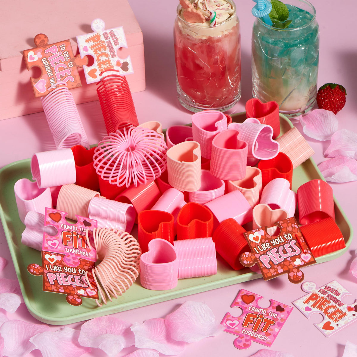 JOYIN 30-Pack Valentine Heart Coil Springs – Fidget Toys for Kids, Classroom Prizes