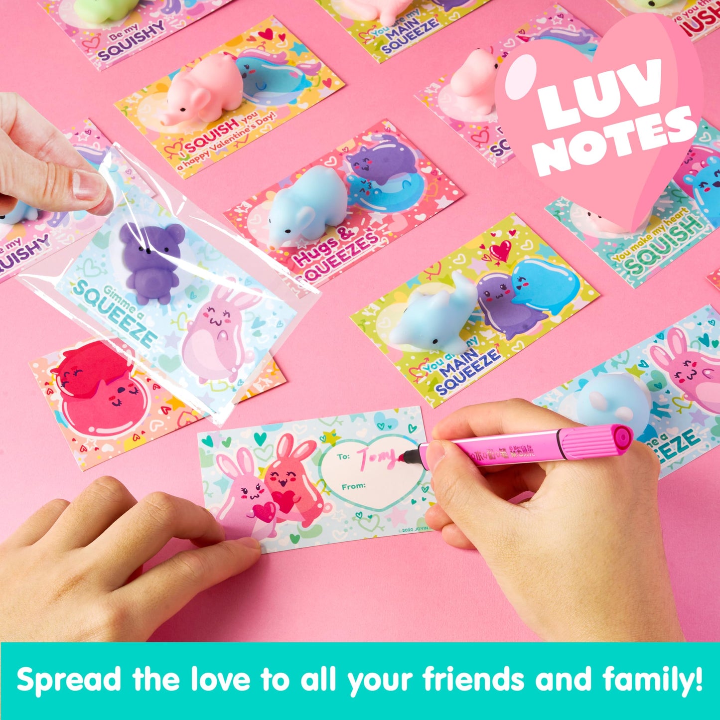 JOYIN 28-Pack Valentines Day Gifts for Kids – Kawaii Mochi Squishy Toys & Card Set
