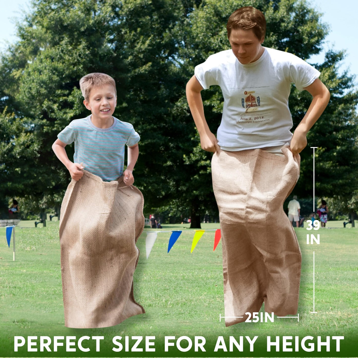 JOYIN 6-Pack Burlap Sack Race Bags - 39x25in for Outdoor Games
