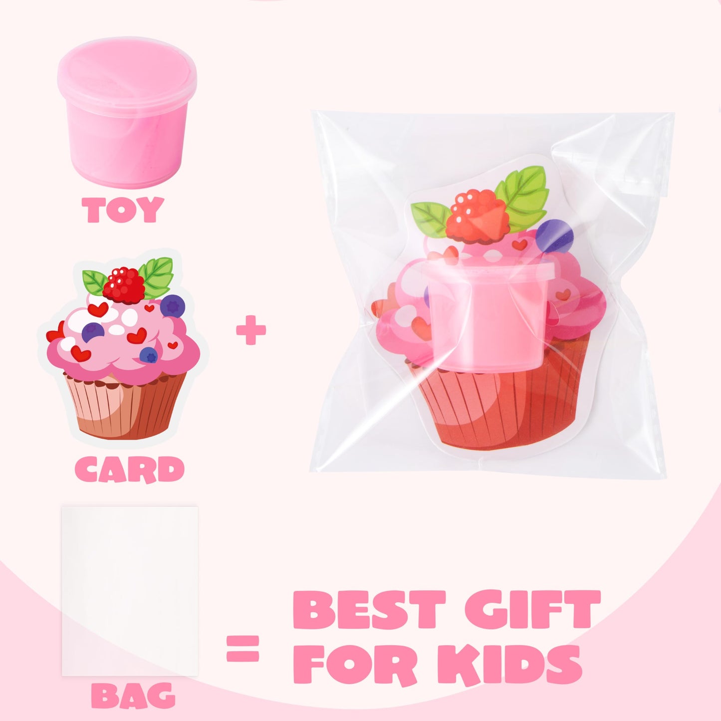 JOYIN 30 Pcs Valentines Day Butter Slime Set with Rubber Slices & Dessert Cards | Soft, Non-Sticky Stress Relief Slime