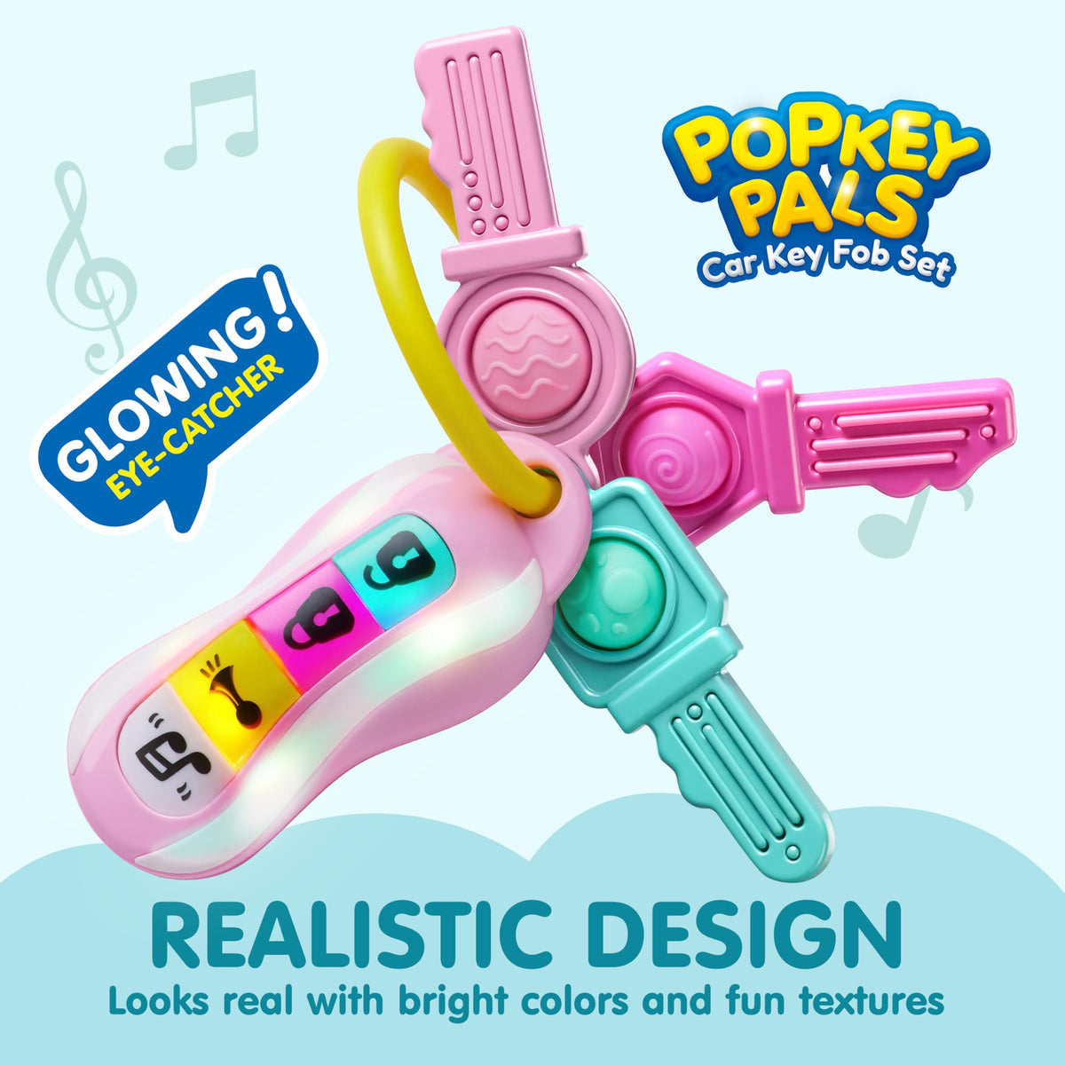 JOYIN Baby Car Keys Teether – Sensory Music & Lights Toy for Toddlers 10+ Months