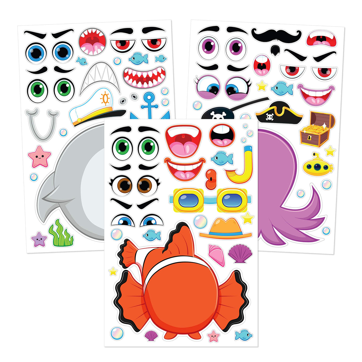 JOYIN 36 Sheets Make a Face Stickers for Kids – Unicorn, Dinosaur, Sea & Safari Animals | Party Favors & Crafts