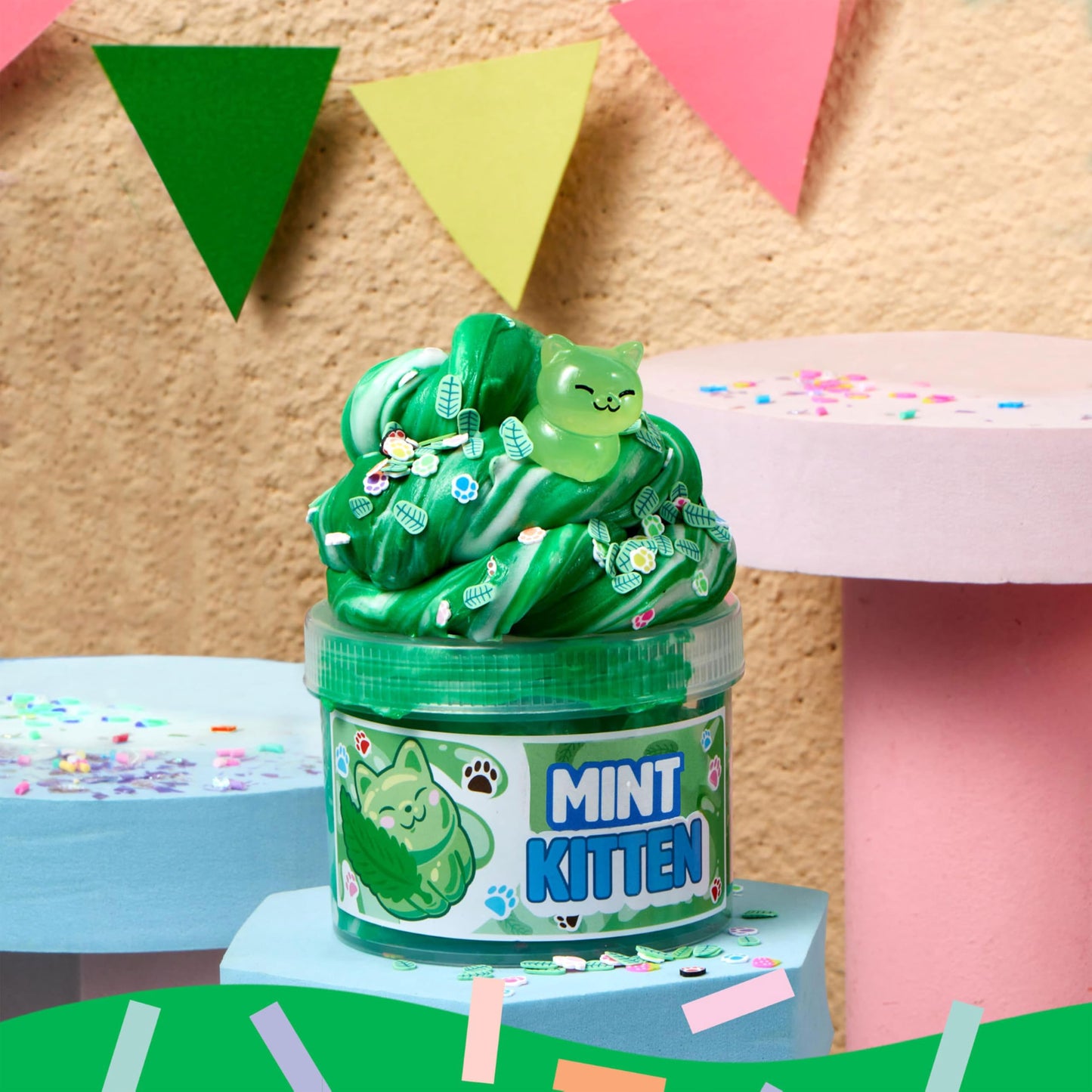 JOYIN Mint Kitten Slime 8oz — Soft, Non-Sticky, Mess-Free Fun for Parties & Classrooms