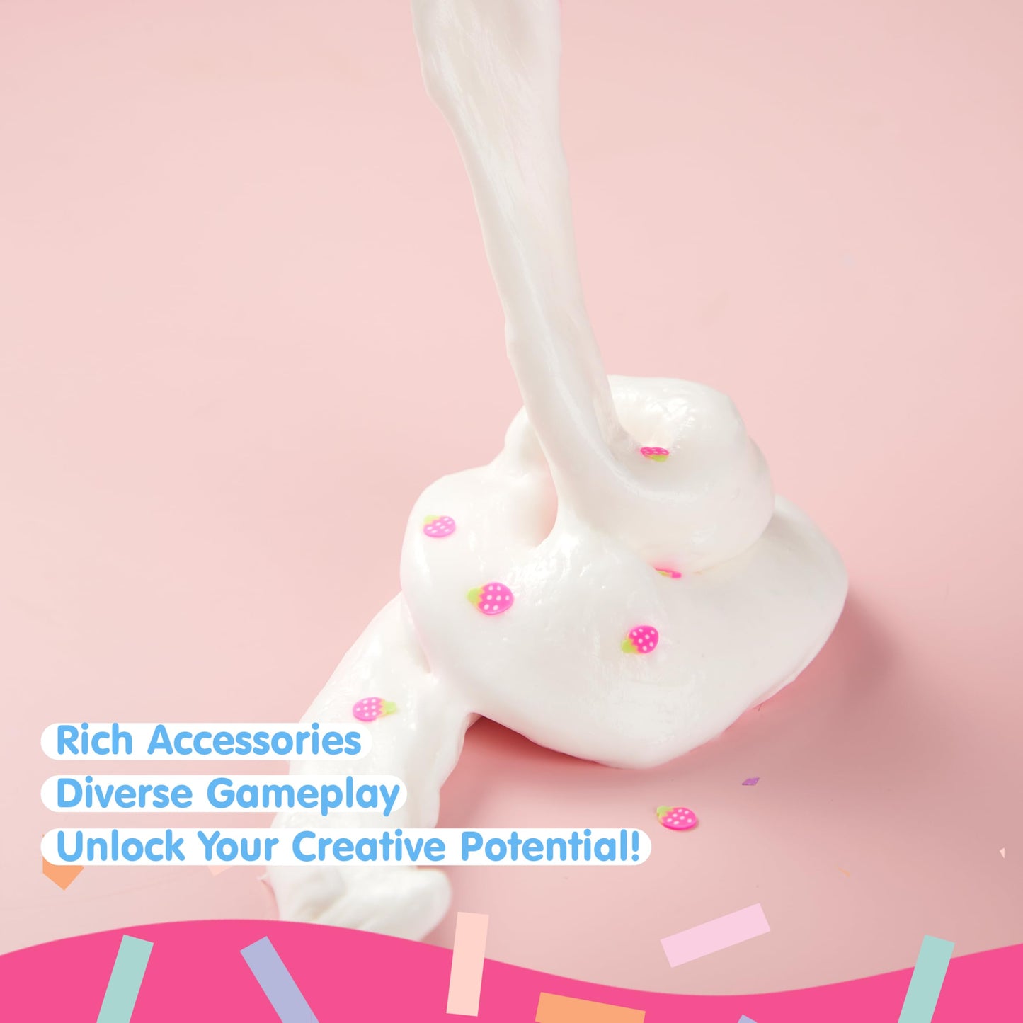 JOYIN Slime Party Favors Strawberry Milk Cow Slime 8 oz Soft Non-Sticky Mess-Free