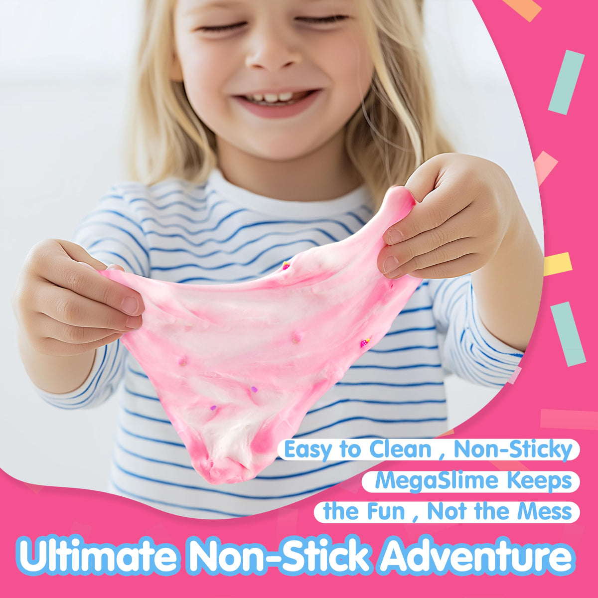 JOYIN Slime Party Favors Strawberry Milk Cow Slime 8 oz Soft Non-Sticky Mess-Free