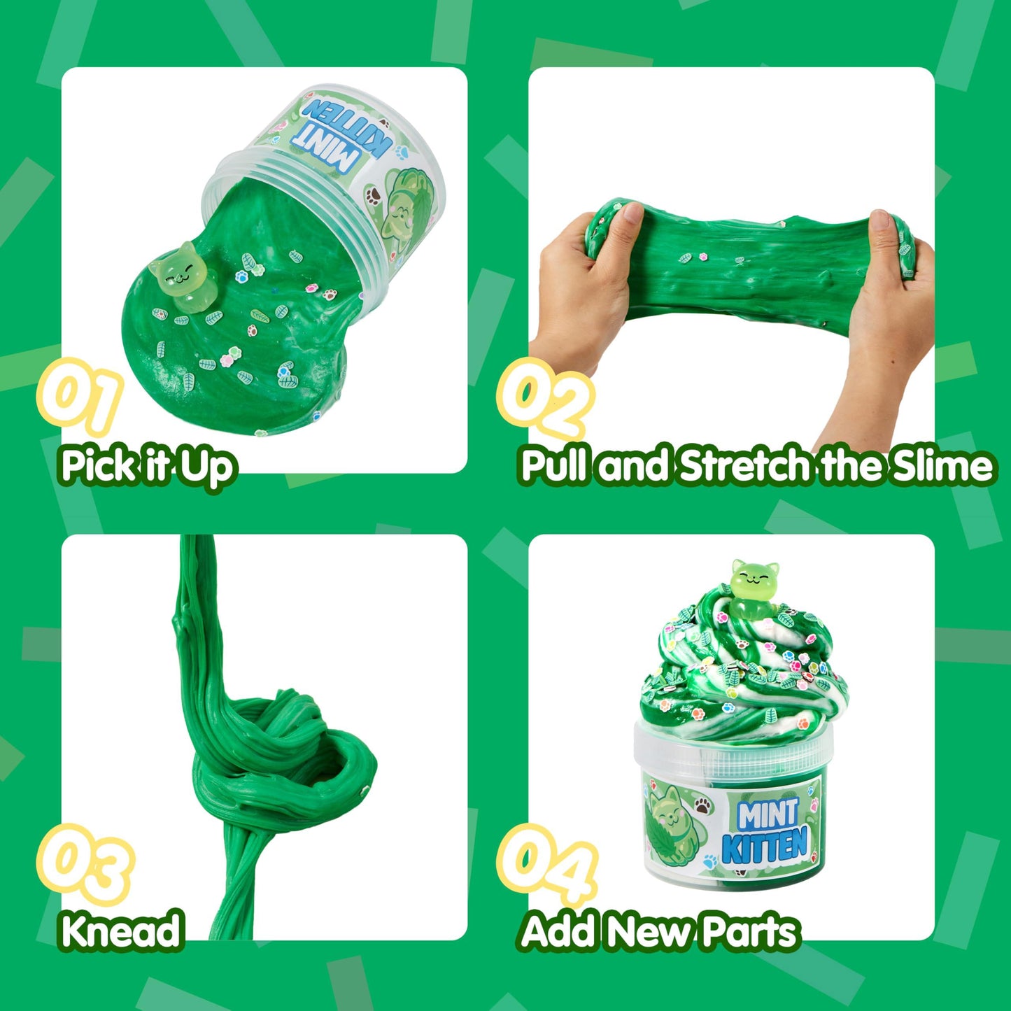 JOYIN Mint Kitten Slime 8oz — Soft, Non-Sticky, Mess-Free Fun for Parties & Classrooms