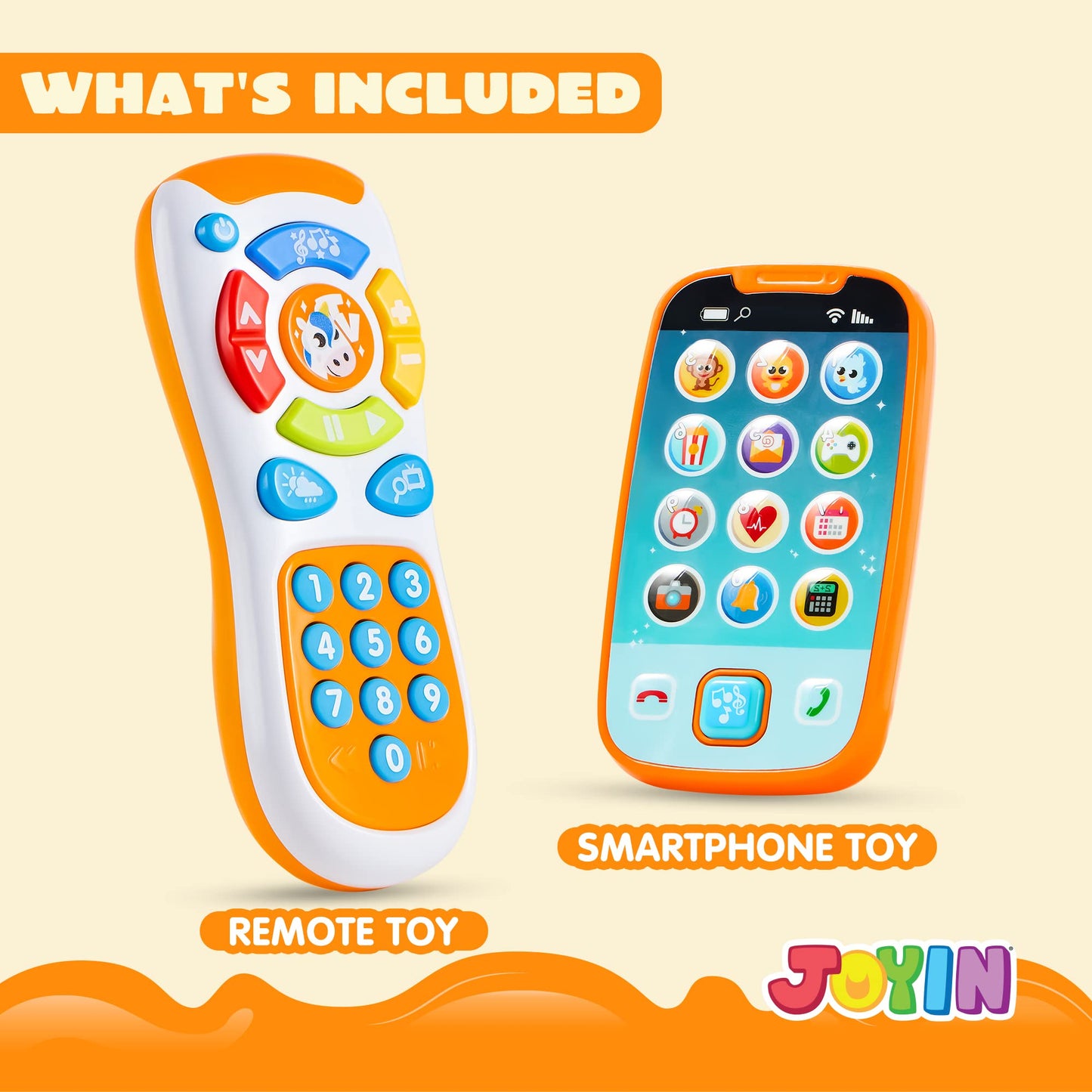 JOYIN Smartphone Toy Set — Remote Baby Phone with Music, Learning Fun for Infants & Kids
