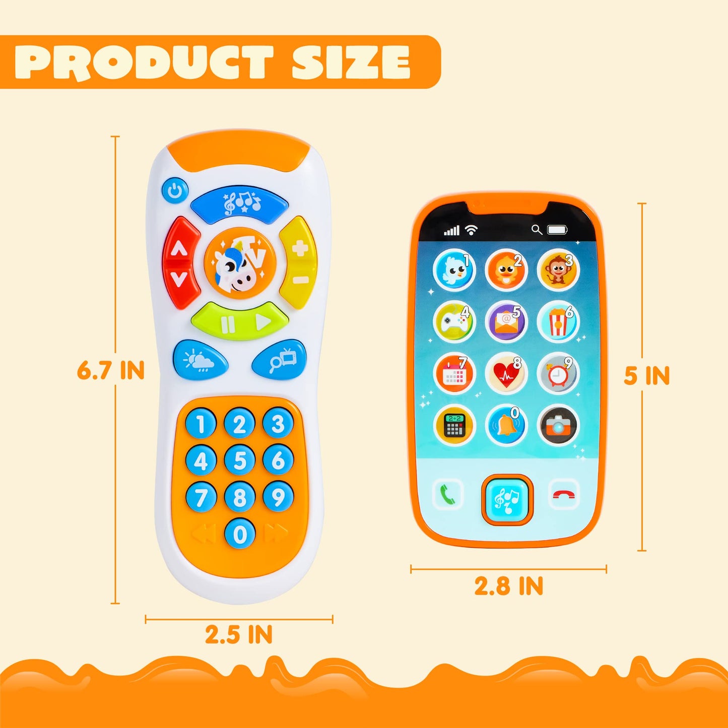 JOYIN Smartphone Toy Set — Remote Baby Phone with Music, Learning Fun for Infants & Kids