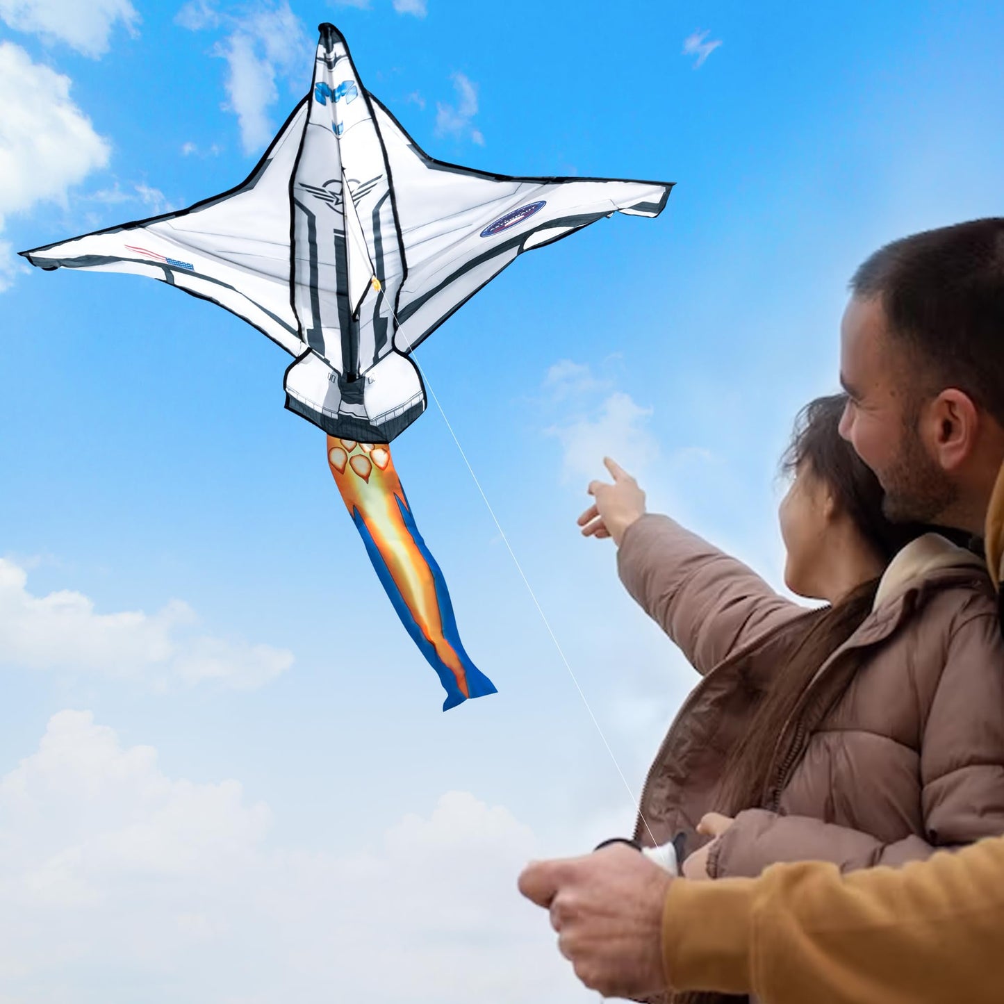 JOYIN Spaceship Kite - Easy to Fly with 2625ft String | Large Beach Kite for Outdoor Fun