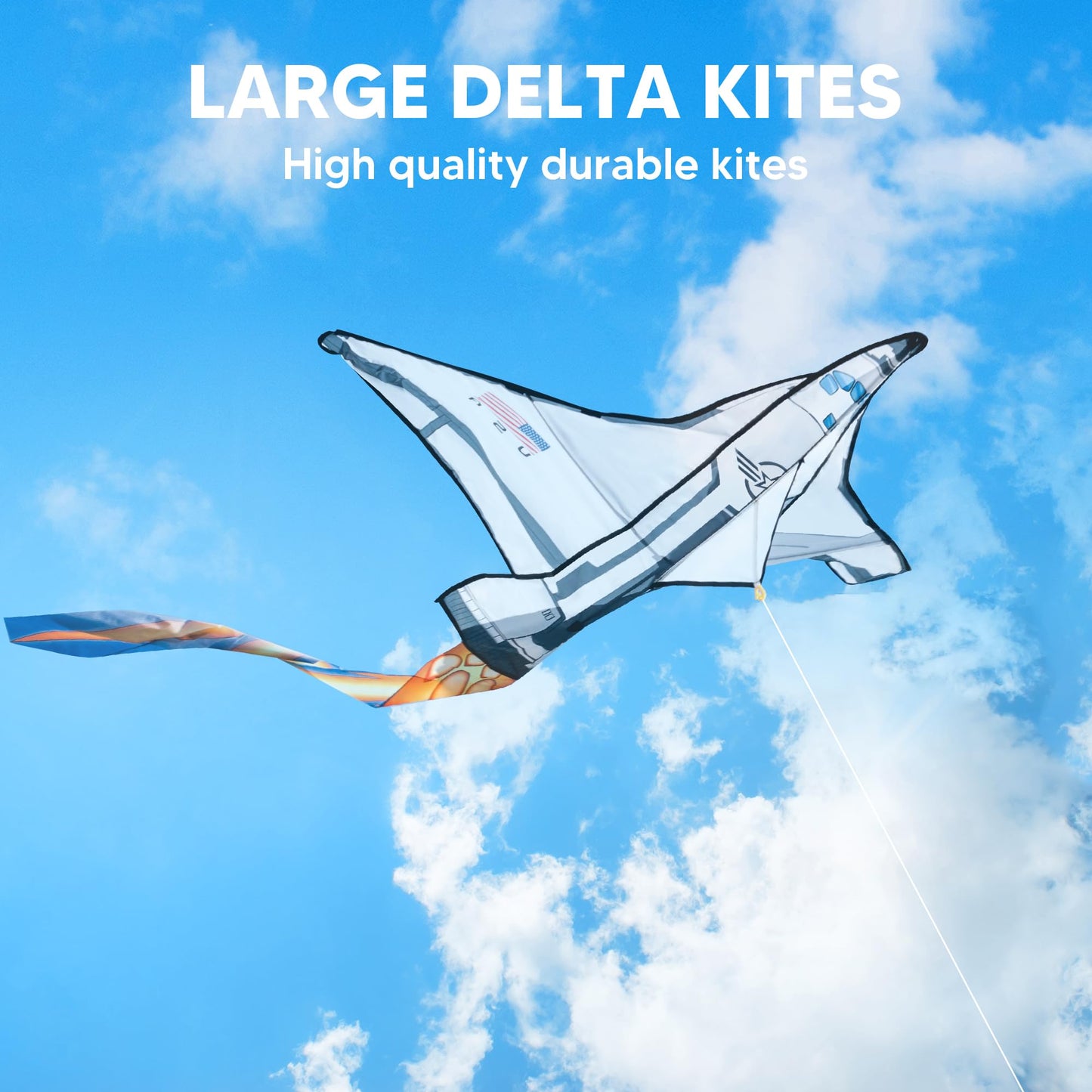 JOYIN Spaceship Kite - Easy to Fly with 2625ft String | Large Beach Kite for Outdoor Fun