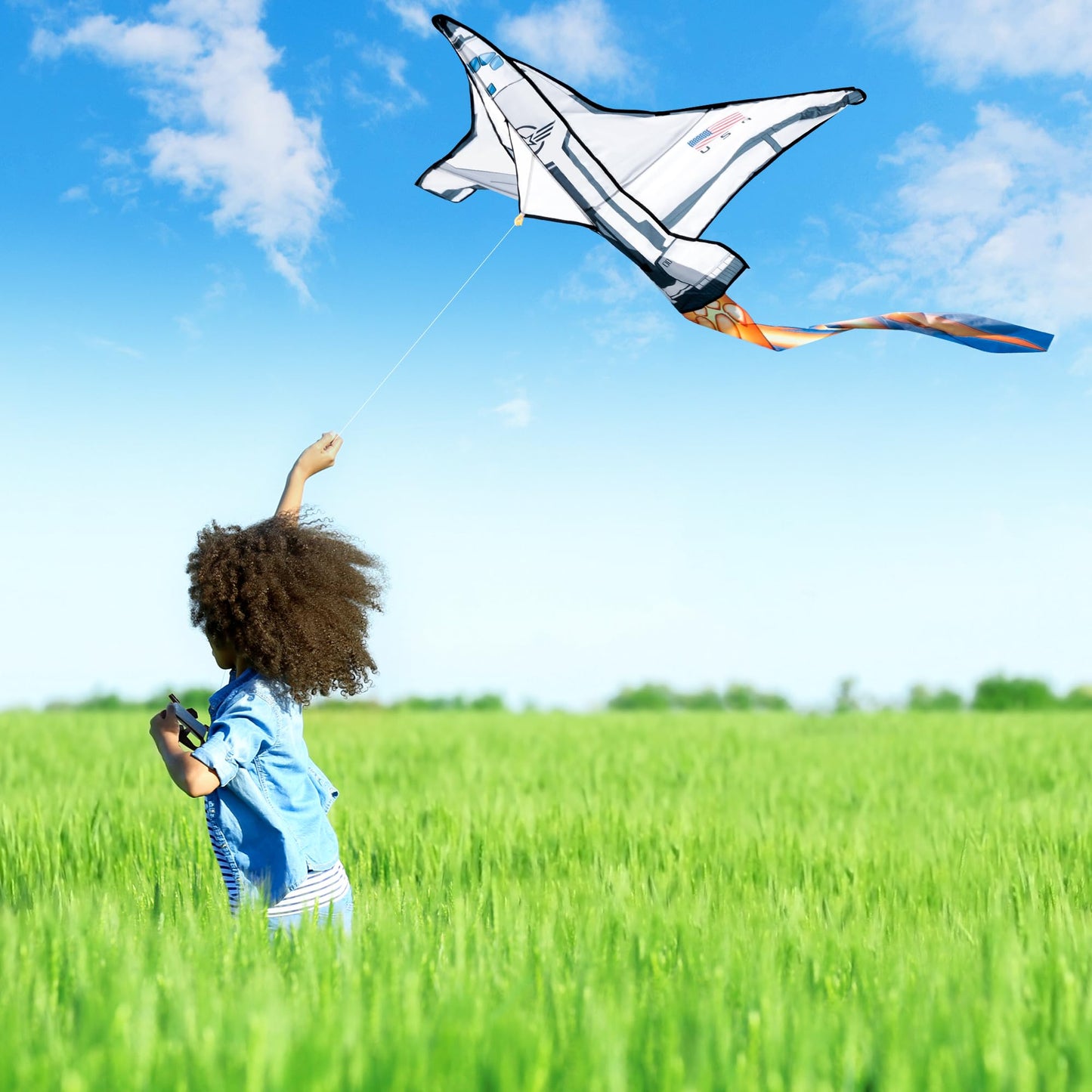 JOYIN Spaceship Kite - Easy to Fly with 2625ft String | Large Beach Kite for Outdoor Fun